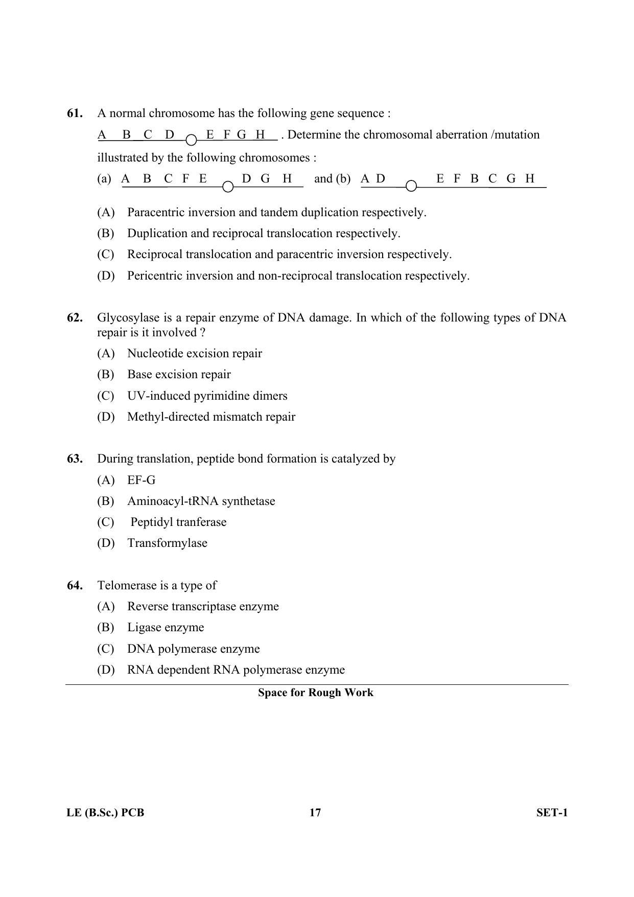 OJEE 2013 LE B.Sc PCB Set 1 Question Paper - Page 16