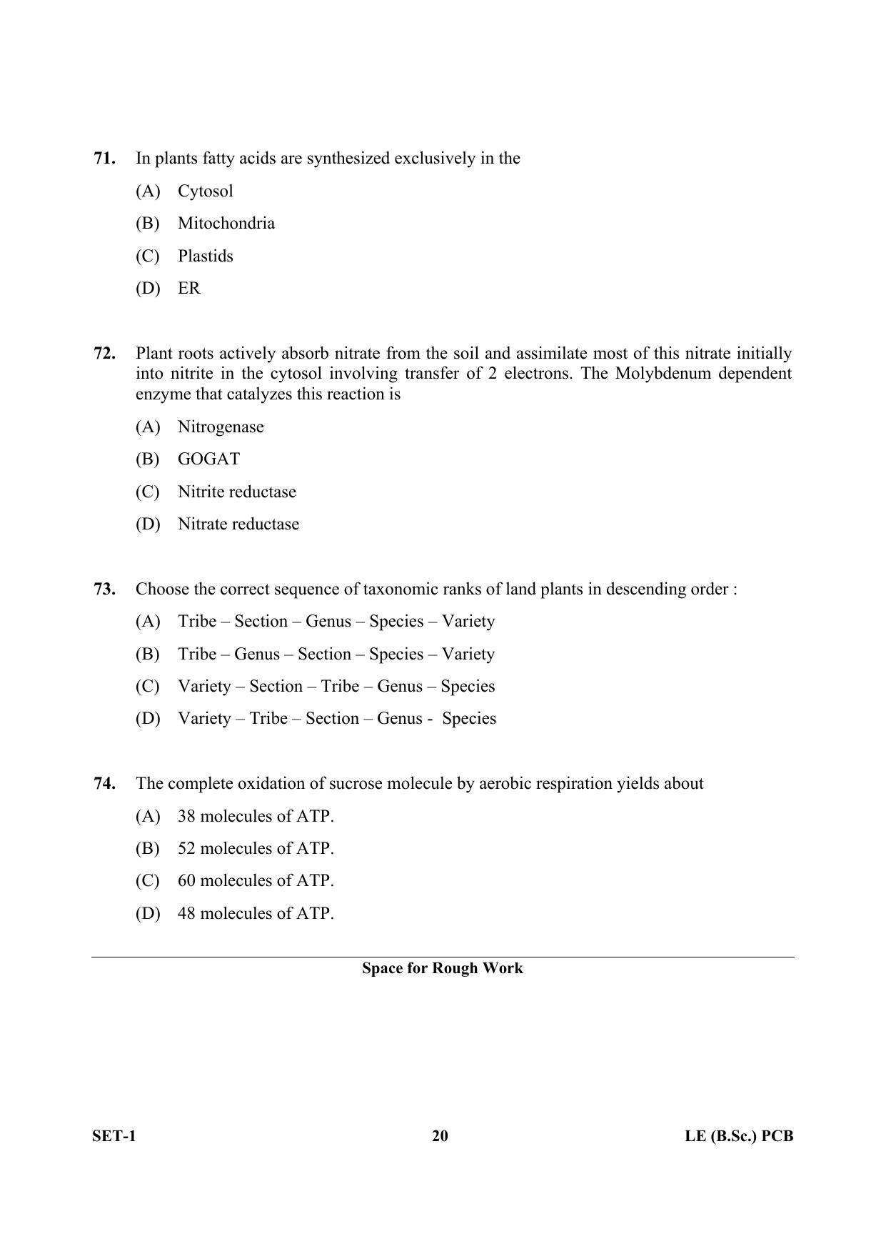 OJEE 2013 LE B.Sc PCB Set 1 Question Paper - Page 19