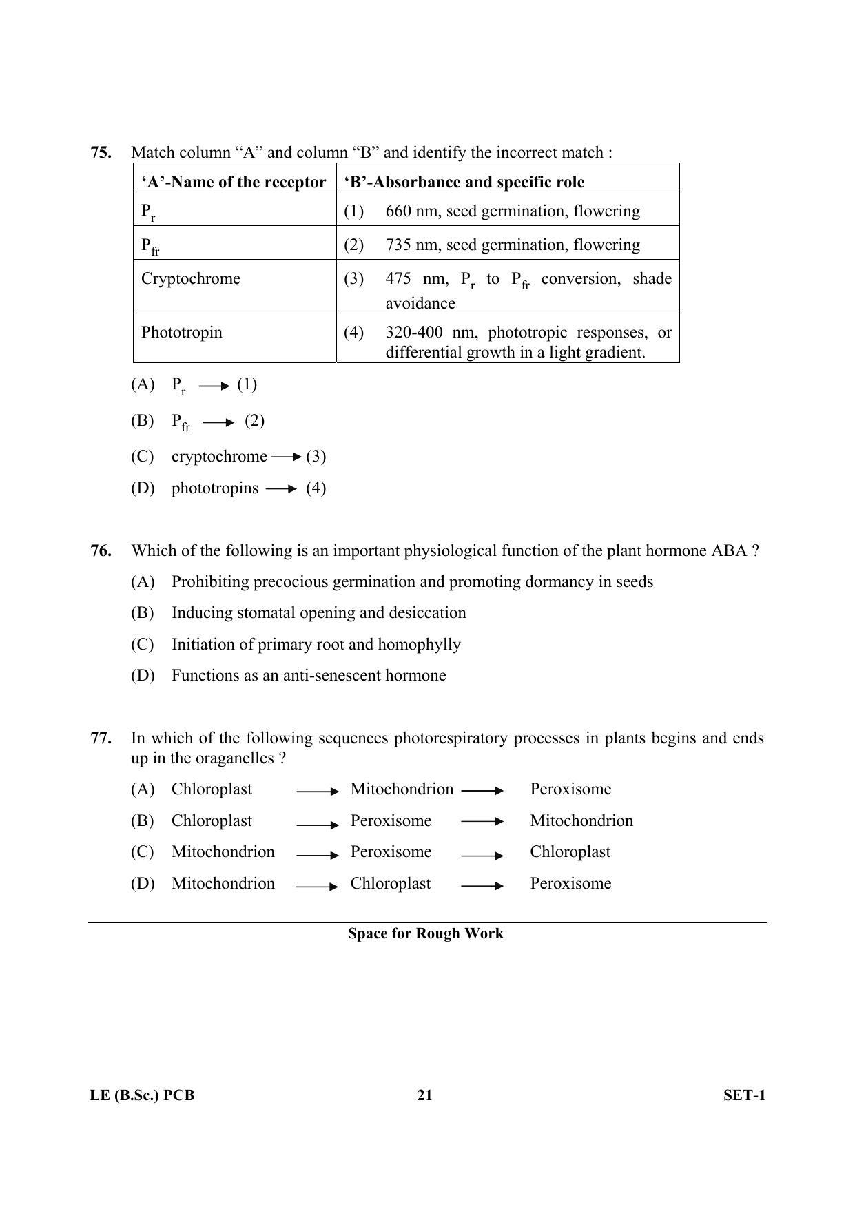 OJEE 2013 LE B.Sc PCB Set 1 Question Paper - Page 20