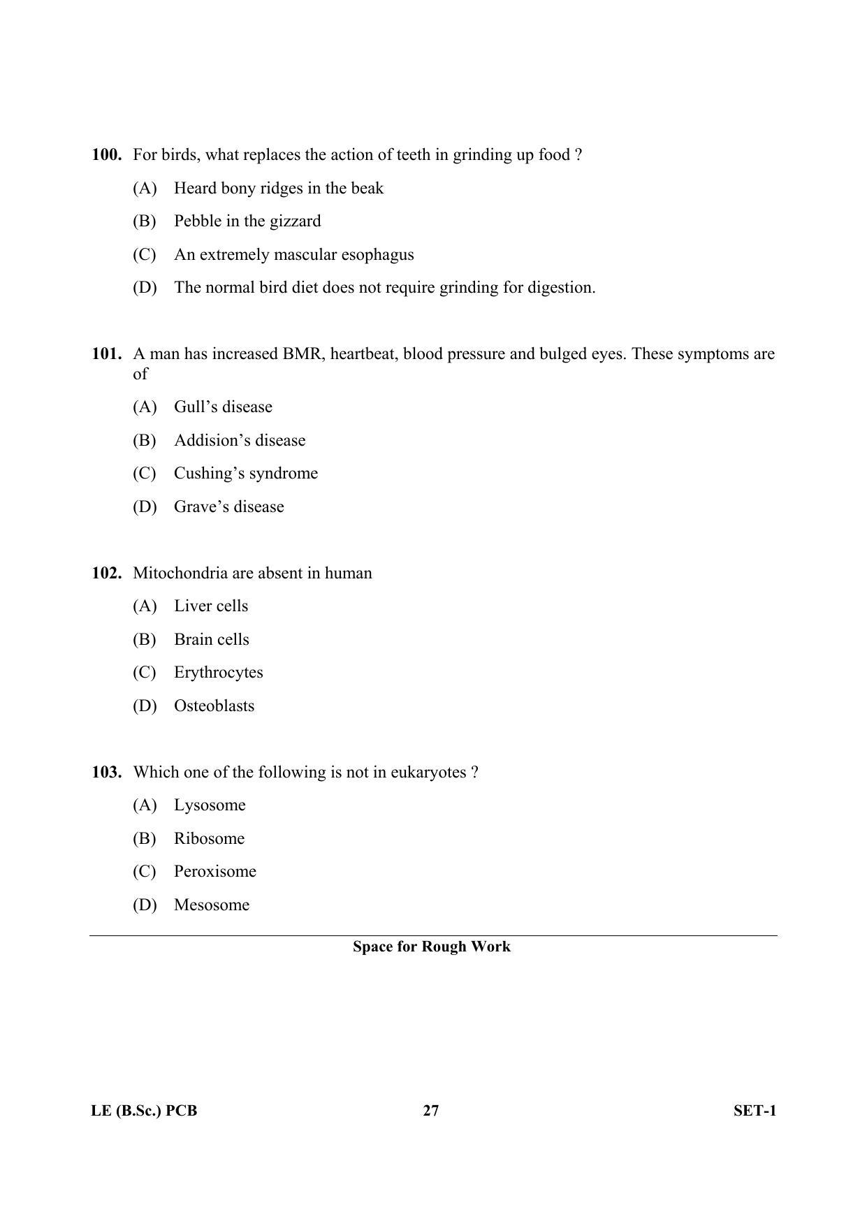 OJEE 2013 LE B.Sc PCB Set 1 Question Paper - Page 26