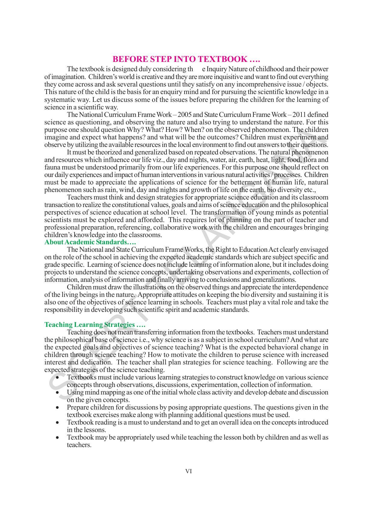 TS SCERT Class 6 General Science (Hindi Medium) Text Book - Page 8
