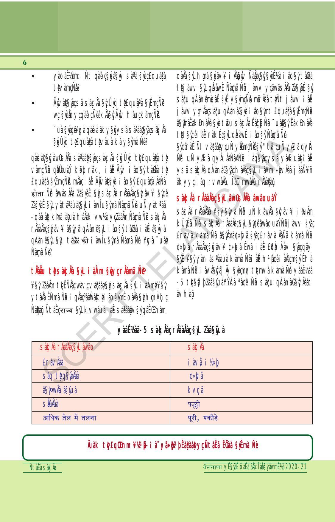 TS SCERT Class 6 General Science (Hindi Medium) Text Book - Page 20