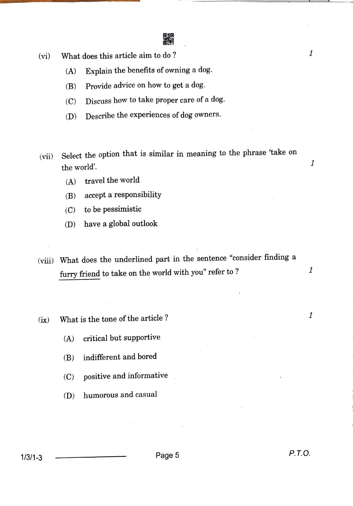 1/3/1 English Core Set 1 2024 Question Paper - Page 10