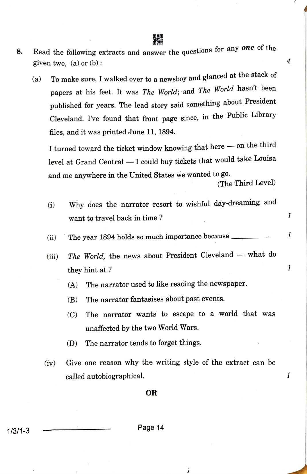 1/3/1 English Core Set 1 2024 Question Paper - Page 19