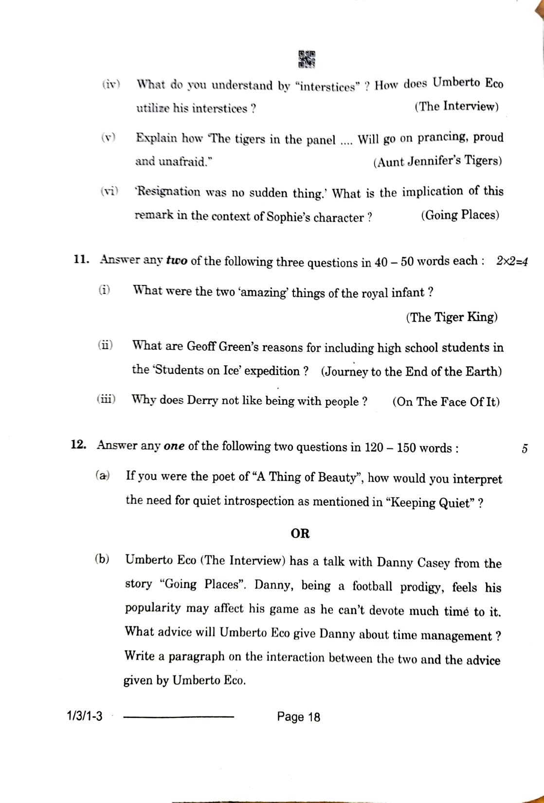 1/3/1 English Core Set 1 2024 Question Paper - Page 23