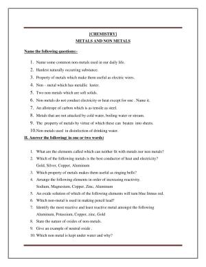 CBSE Worksheets for Class 8 Science Materials-Metals and Non-Metals Part B Assignment
