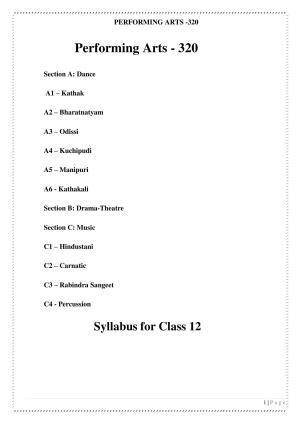 CUET Syllabus for Performing Arts (English)