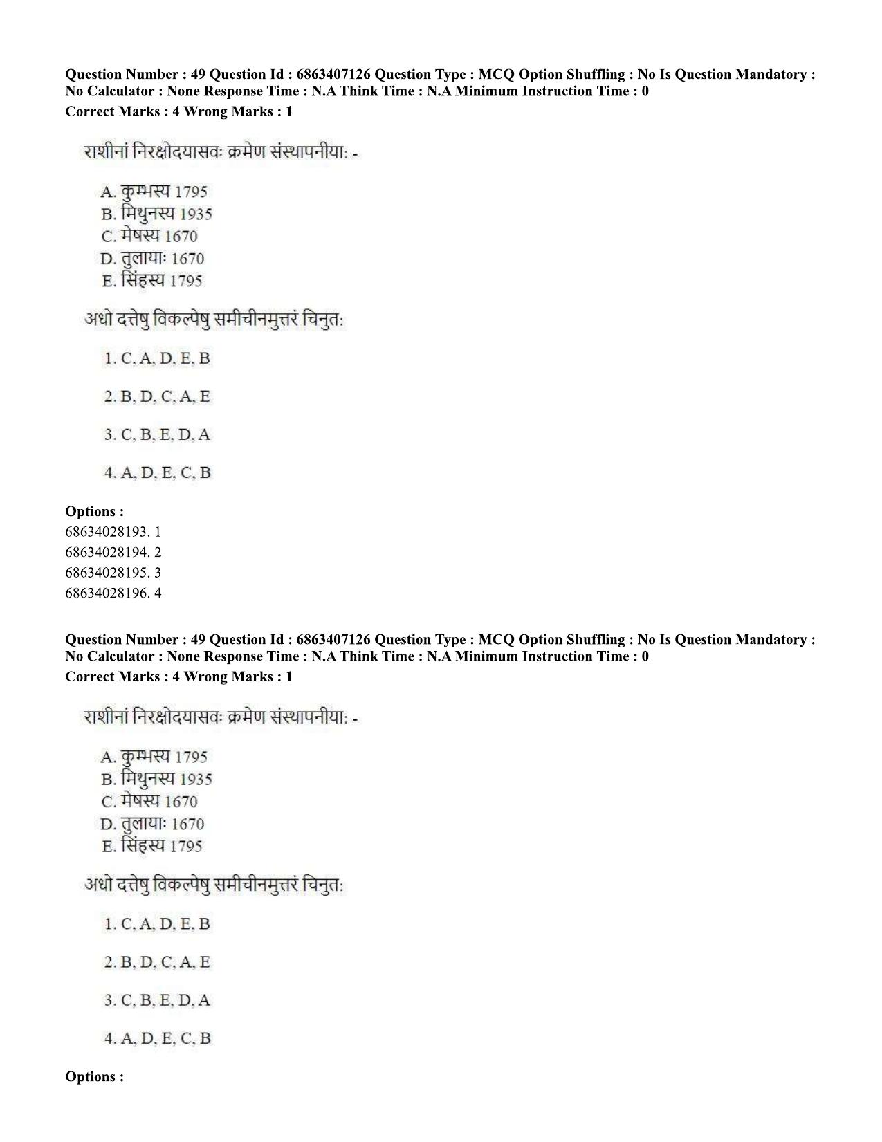 CUET PG 2023: ACQP15 - Phalita and Siddantha Jyotisha (Eng.)-Shift 1 (07-06-2023) Question Papers - Page 81