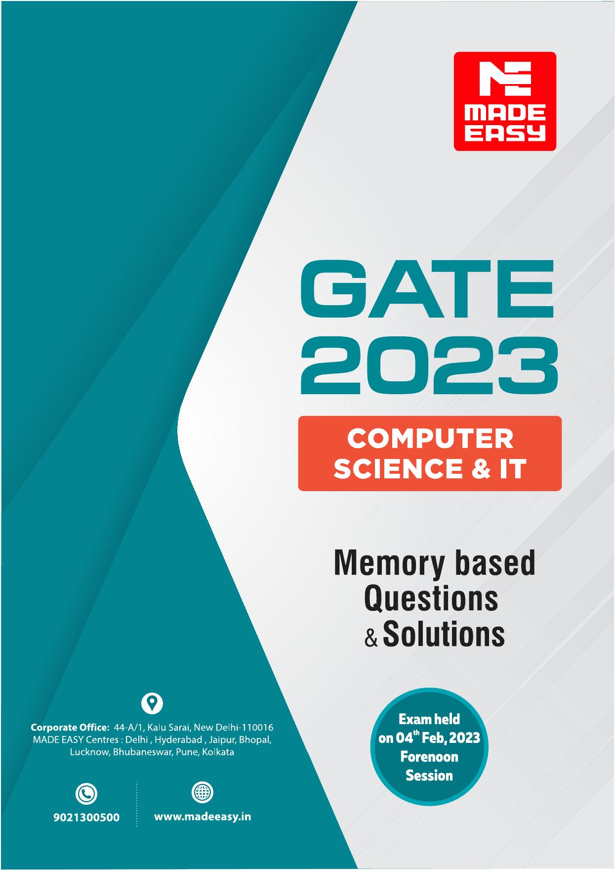 GATE 2023 Computer Science Engineering Question Paper (Made Easy) - Page 1