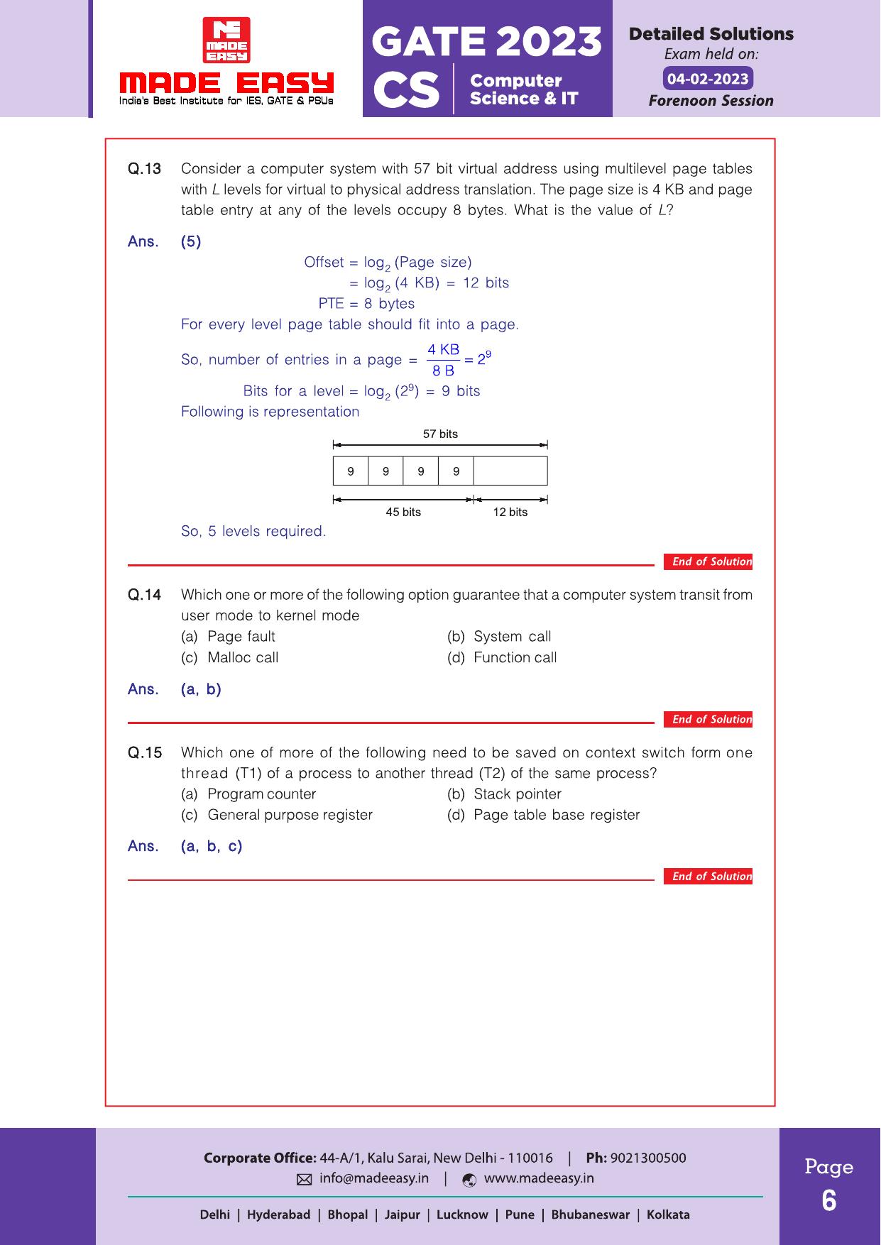GATE 2023 Computer Science Engineering Question Paper (Made Easy) - Page 9