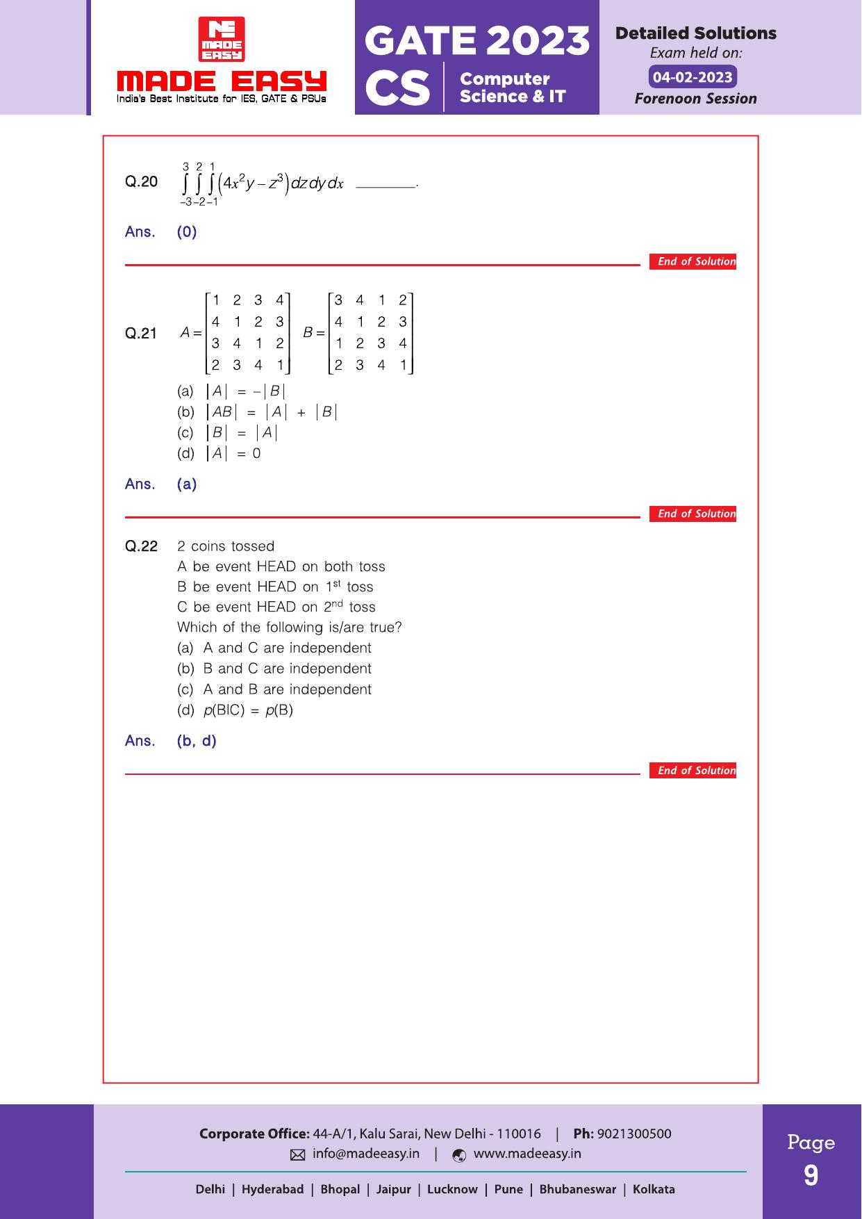 GATE 2023 Computer Science Engineering Question Paper (Made Easy) - Page 13