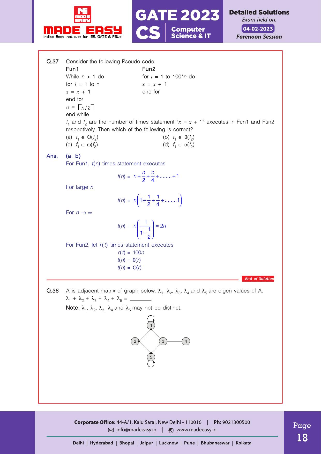 GATE 2023 Computer Science Engineering Question Paper (Made Easy) - Page 24