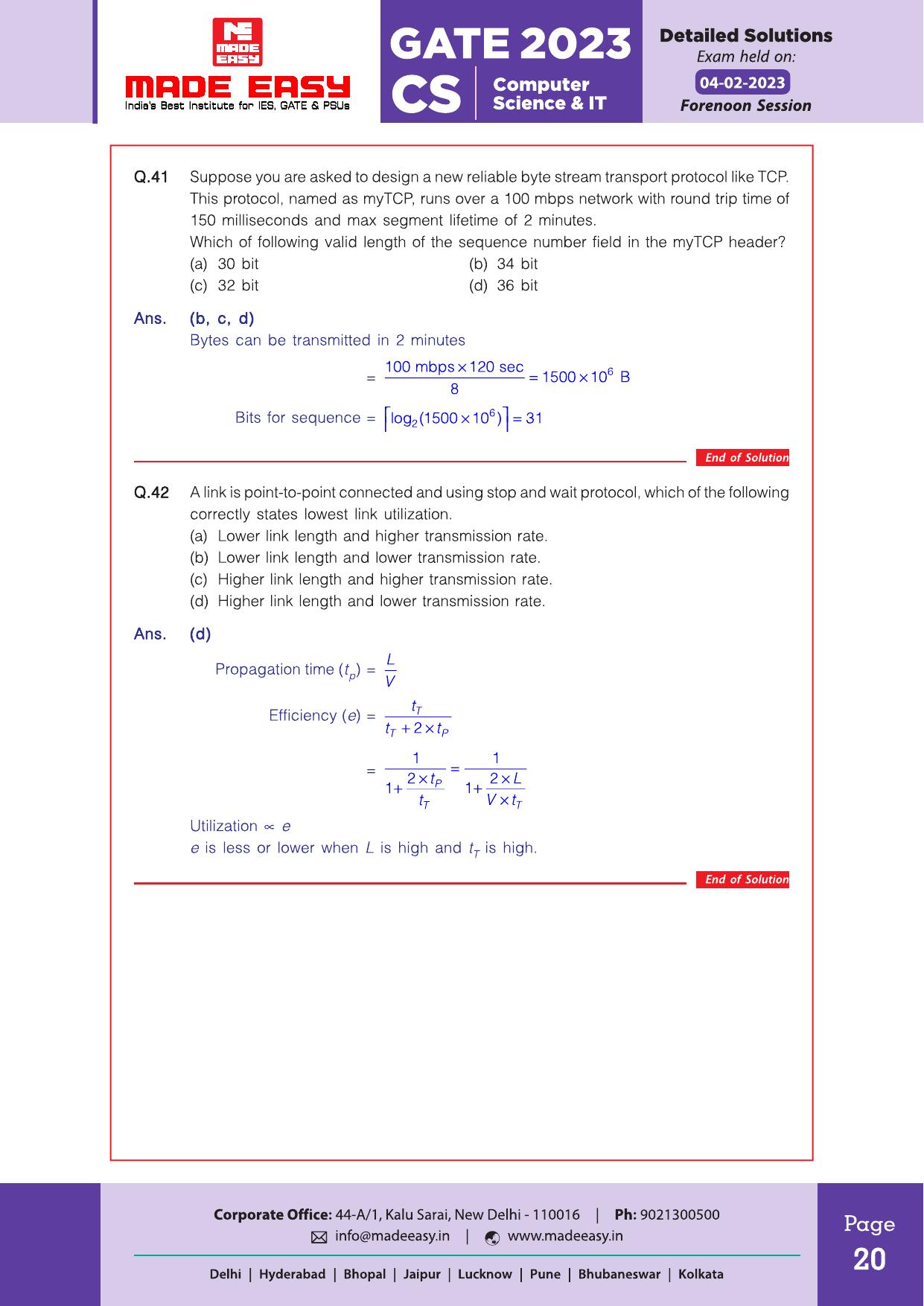 GATE 2023 Computer Science Engineering Question Paper (Made Easy) - Page 26