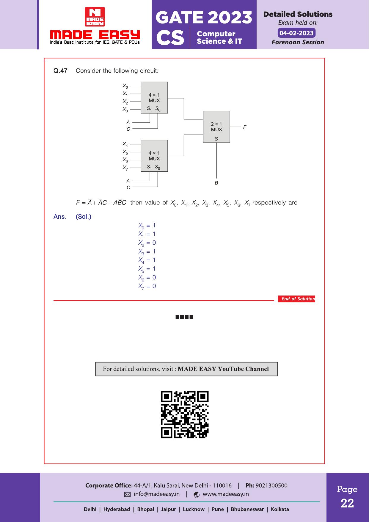 GATE 2023 Computer Science Engineering Question Paper (Made Easy) - Page 29
