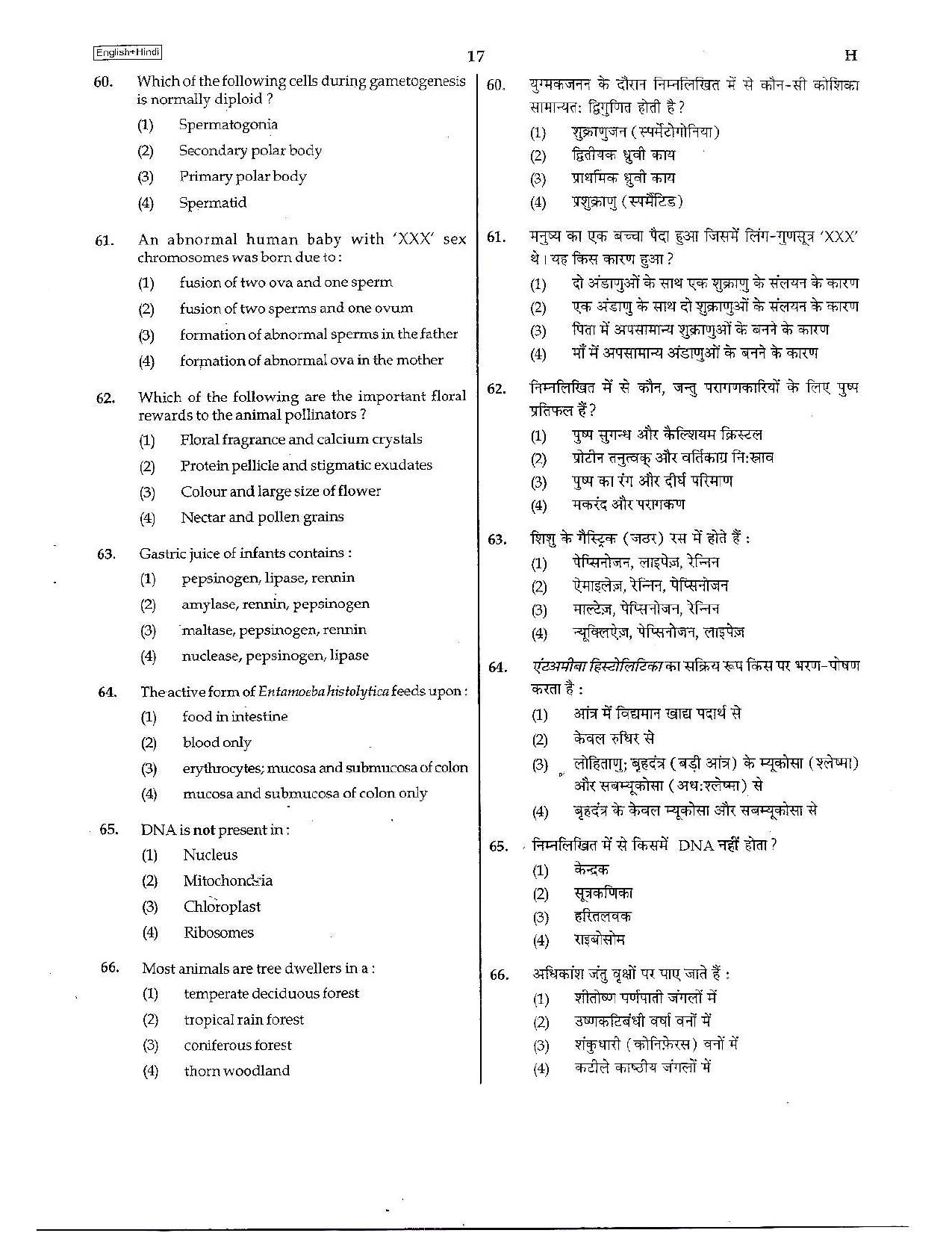 NEET Code H 2015 Question Paper - Page 17