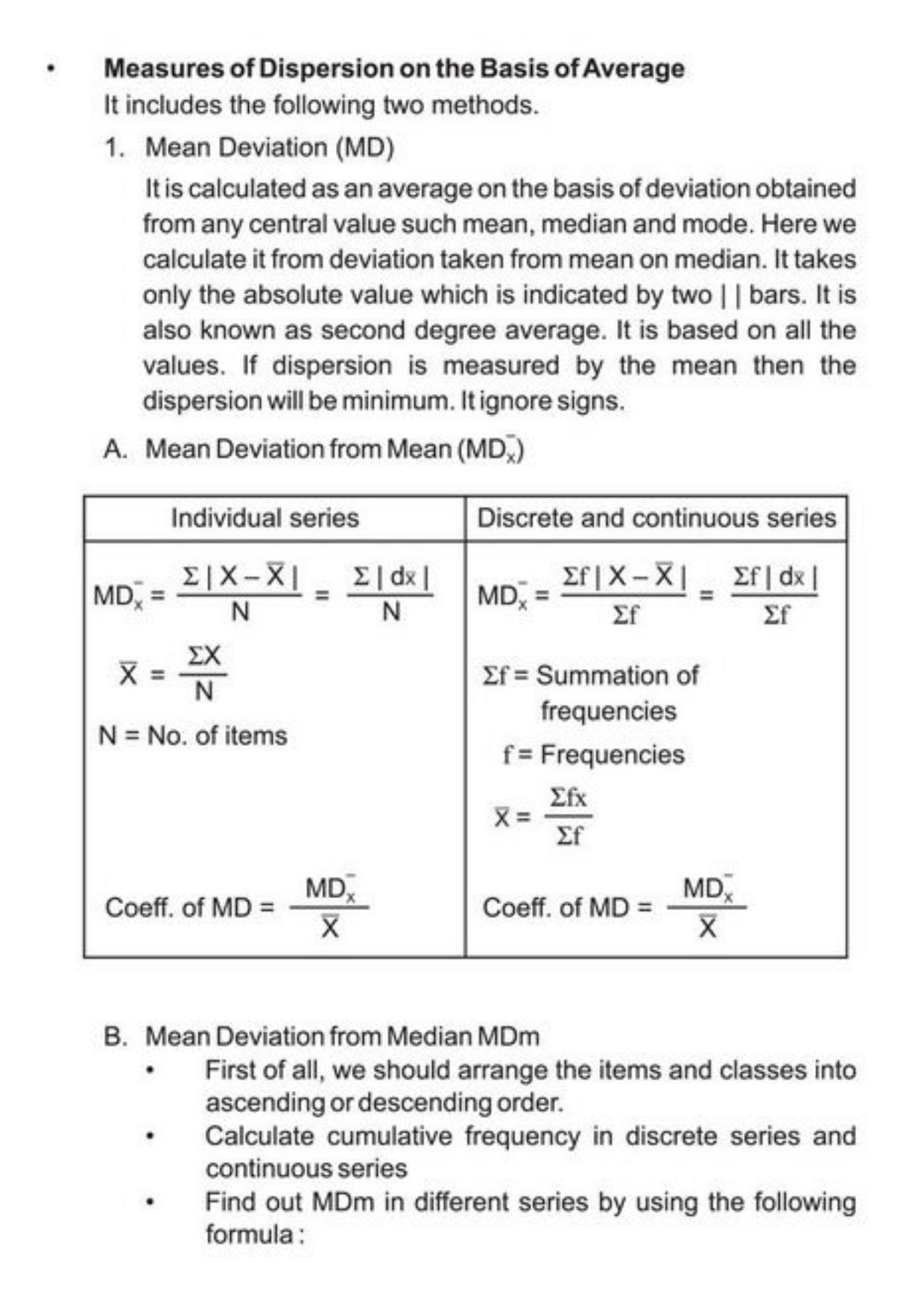 Class 11 Notes, Question & Practice Paper - Economics (Topic 3(B) : Measures of Dispersion) - Page 4