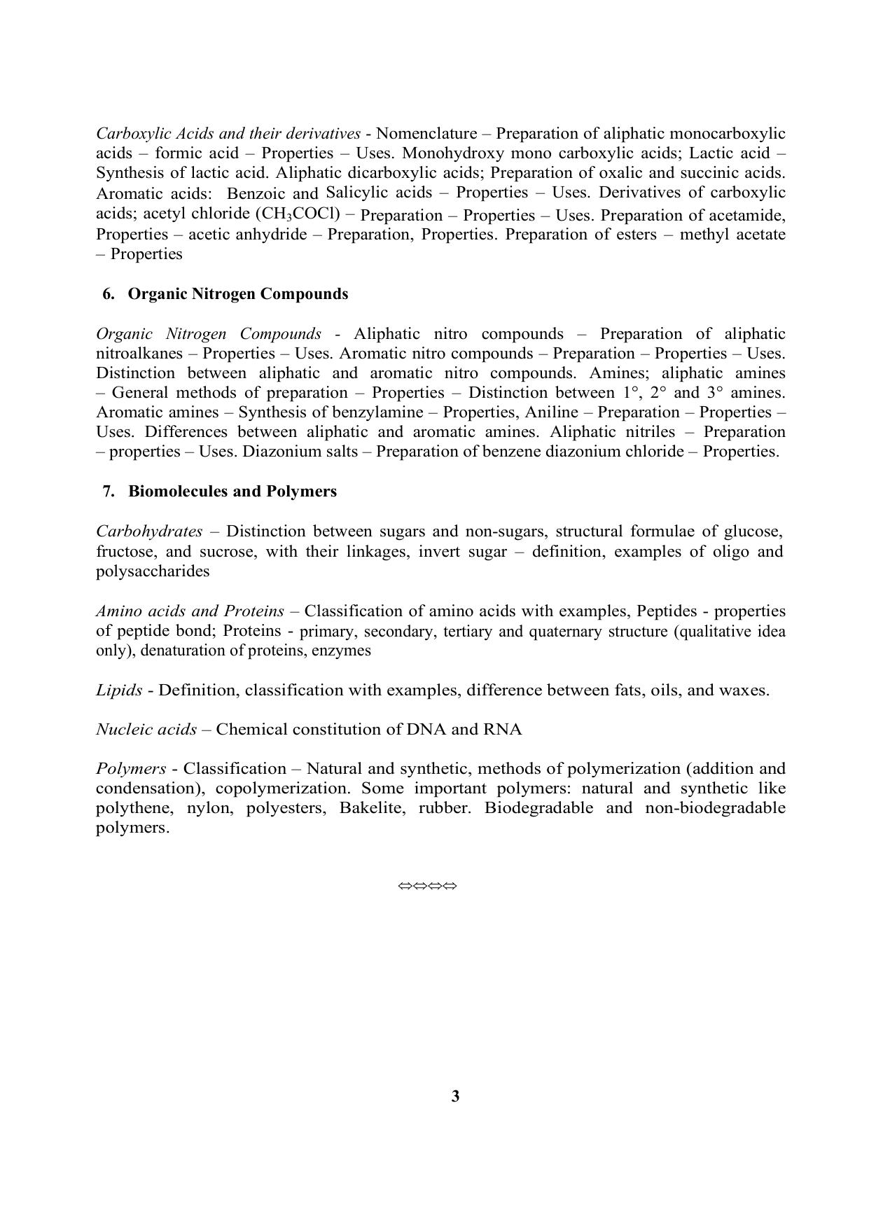 VITEEE 2024 Chemistry Syllabus - Page 3