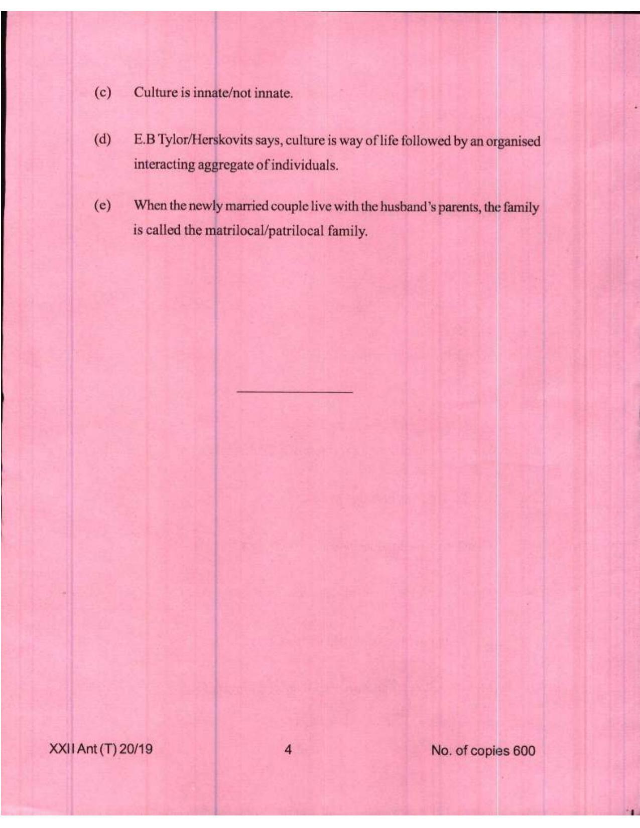 COHSEM Class 12 Anthropology 2019 Question Papers - Page 4