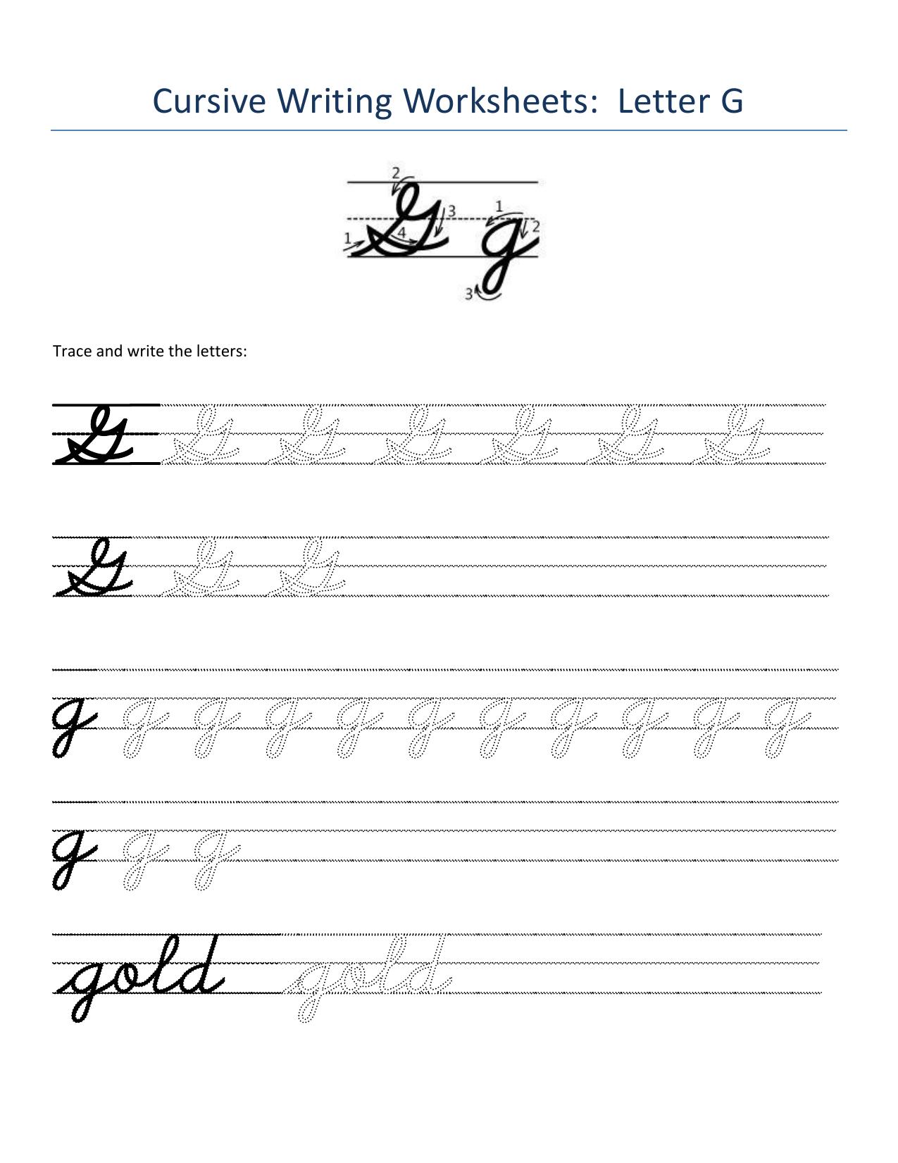 Cursive Alphabet Worksheets - Page 7
