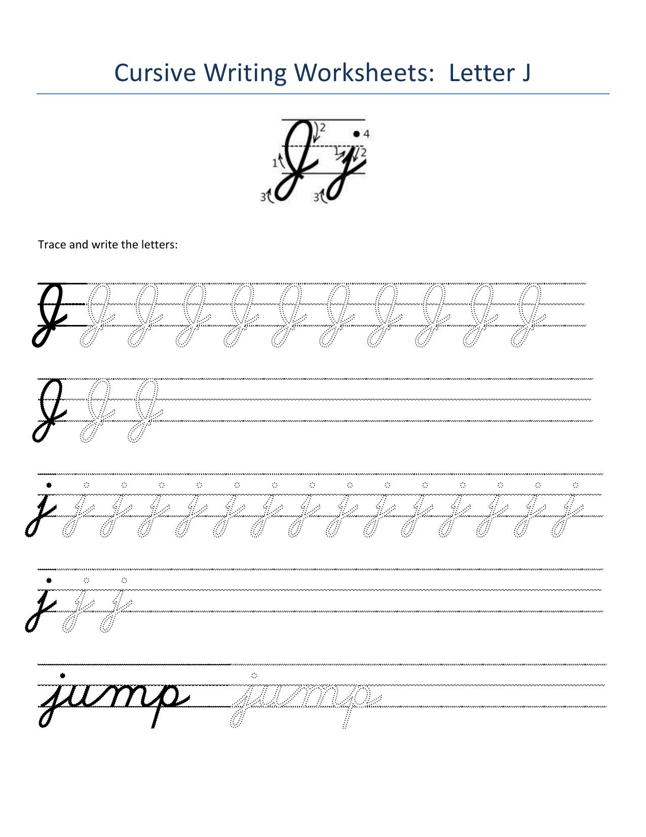 Cursive Alphabet Worksheets - Page 10