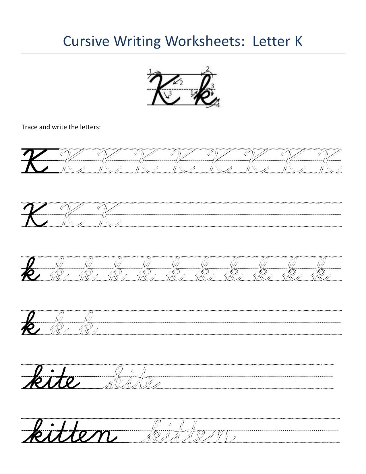 Cursive Alphabet Worksheets - Page 11