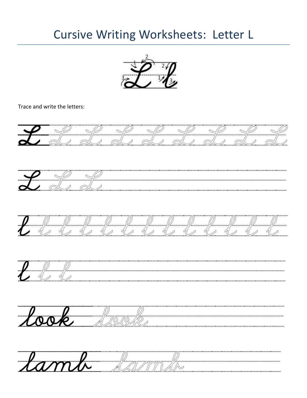 Cursive Alphabet Worksheets - Page 12