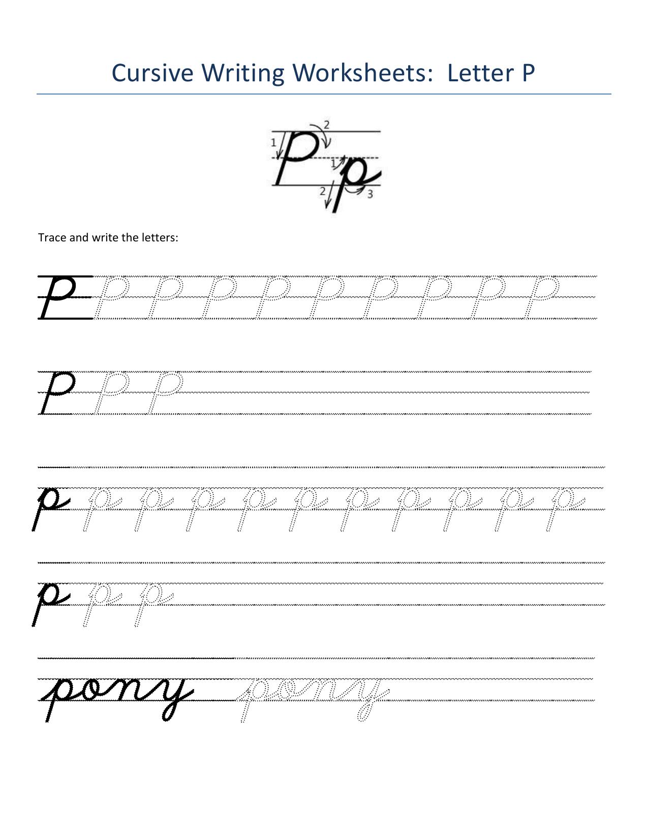Cursive Alphabet Worksheets - Page 16