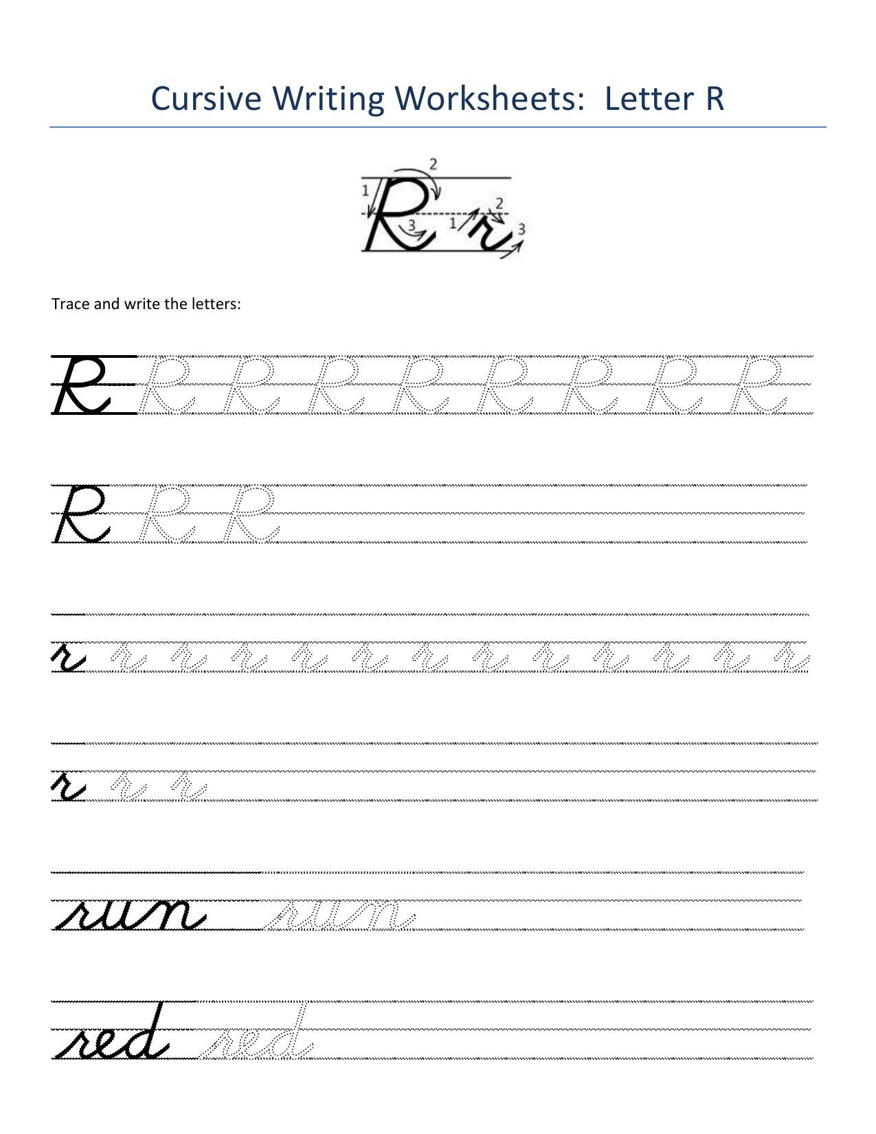 Cursive Alphabet Worksheets - Page 18
