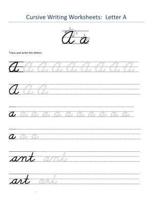 Cursive Alphabet Worksheets
