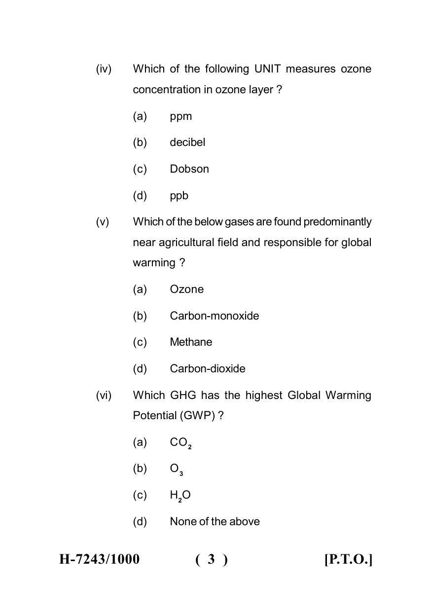 Sarguja University Question Paper July-2022 : M.Sc. In Environmental Science (Fourth sem.)Emeging Environmental Problems & Current Trends Paper 1 - Page 3