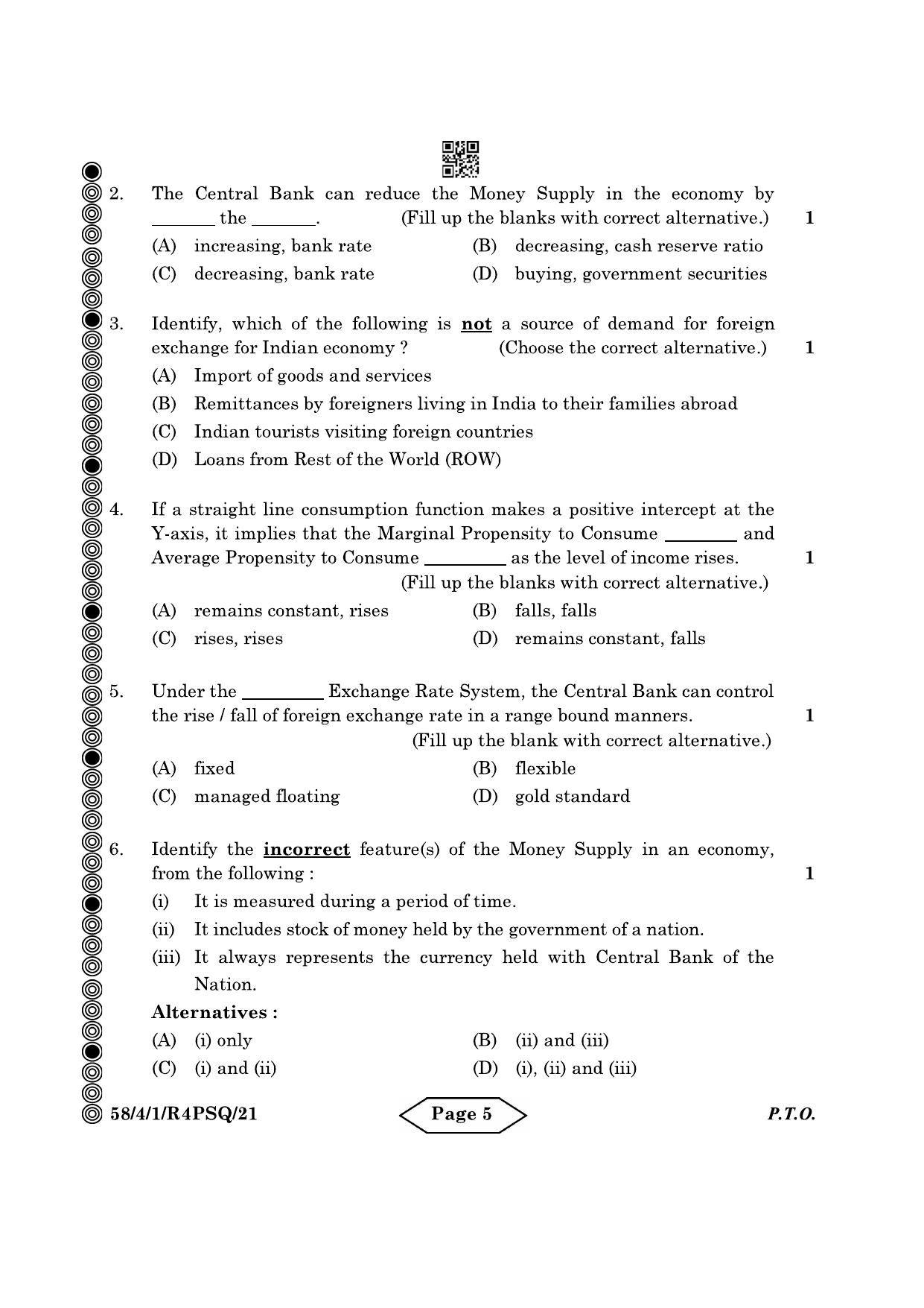 CBSE Class 12 58-4-1 Economics 2024 Question Paper - Page 5