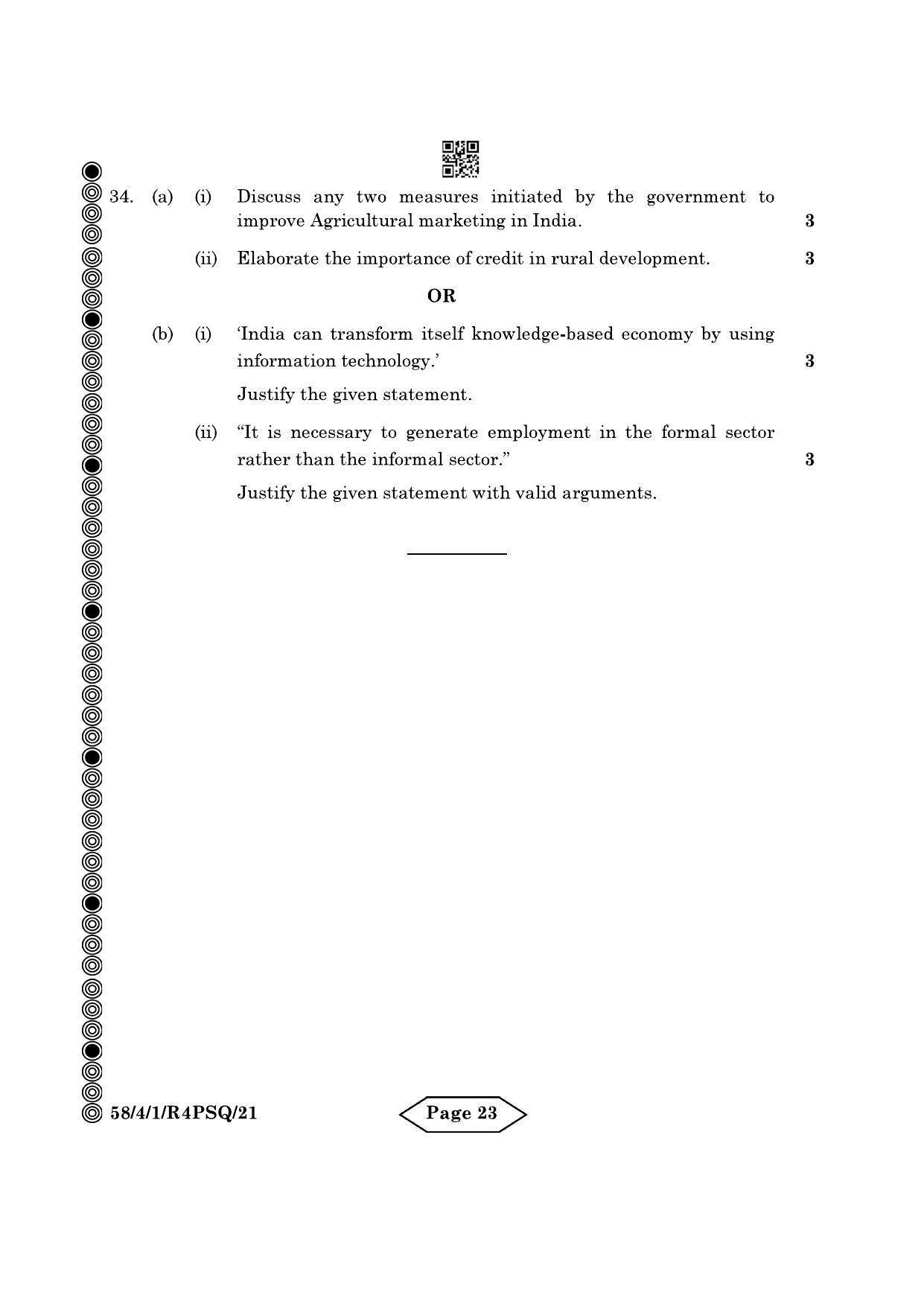 CBSE Class 12 58-4-1 Economics 2024 Question Paper - Page 23