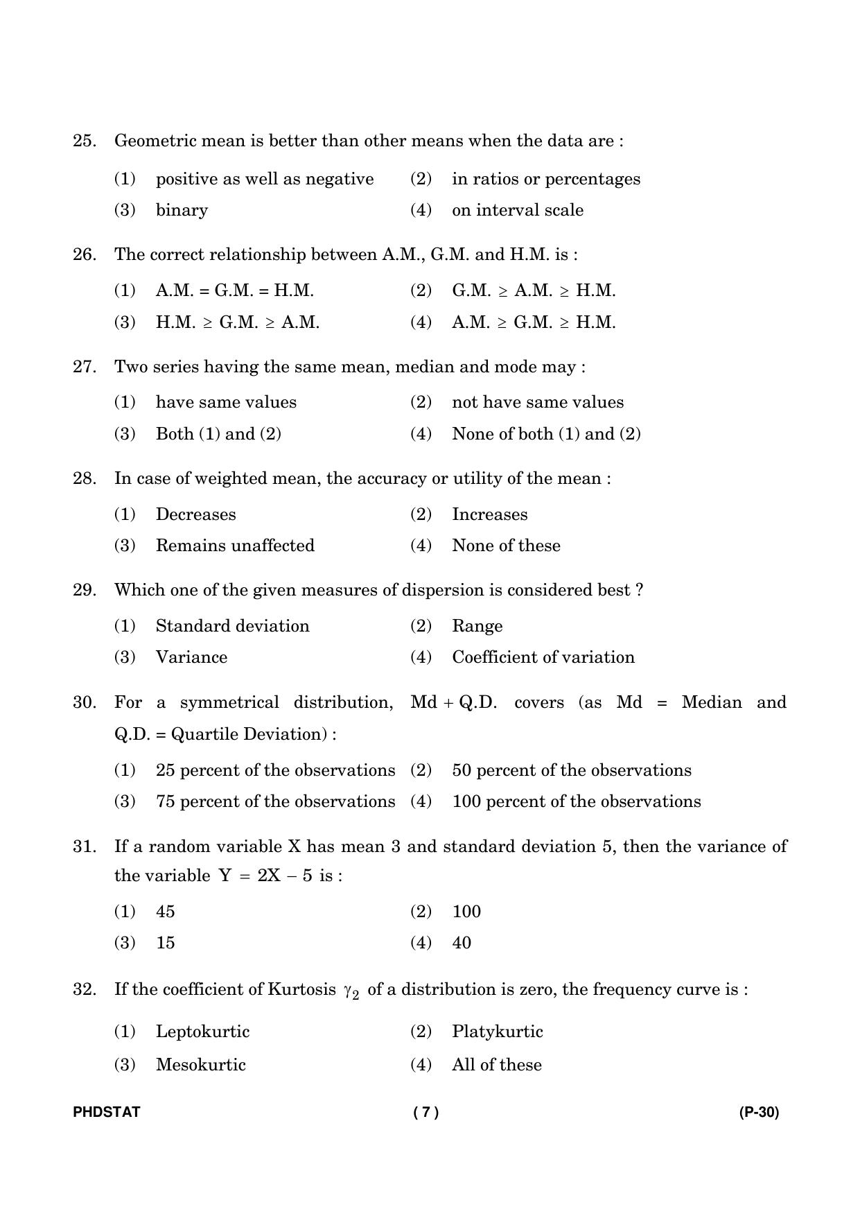 IGNOU PhD Entrance Test Ph. D. (Statistics) Entrance Test, July, 2023 Question Paper - Page 8