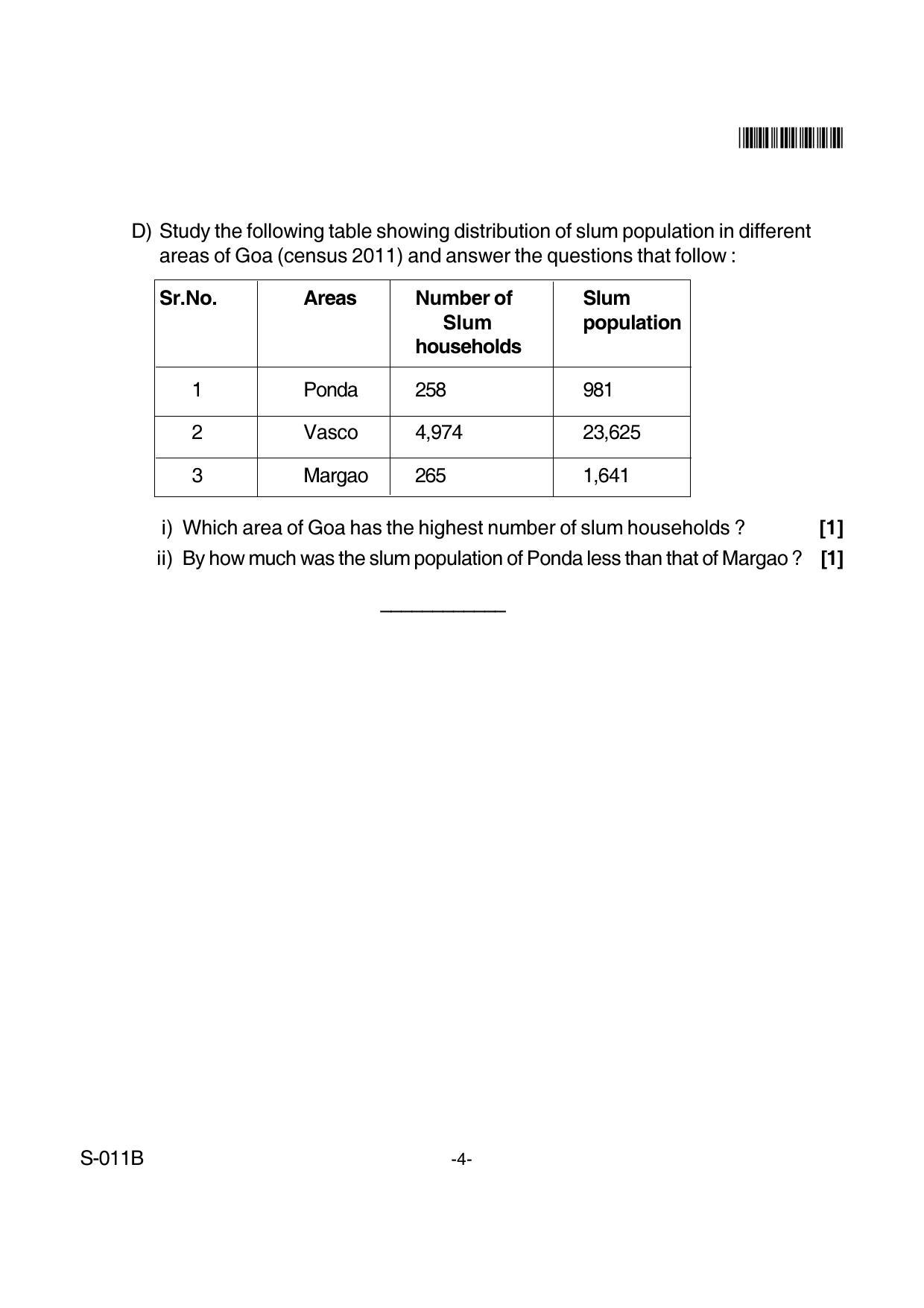 Goa Board Class 10 Social Science(E) 011 B (April 2018) Question Paper - Page 4