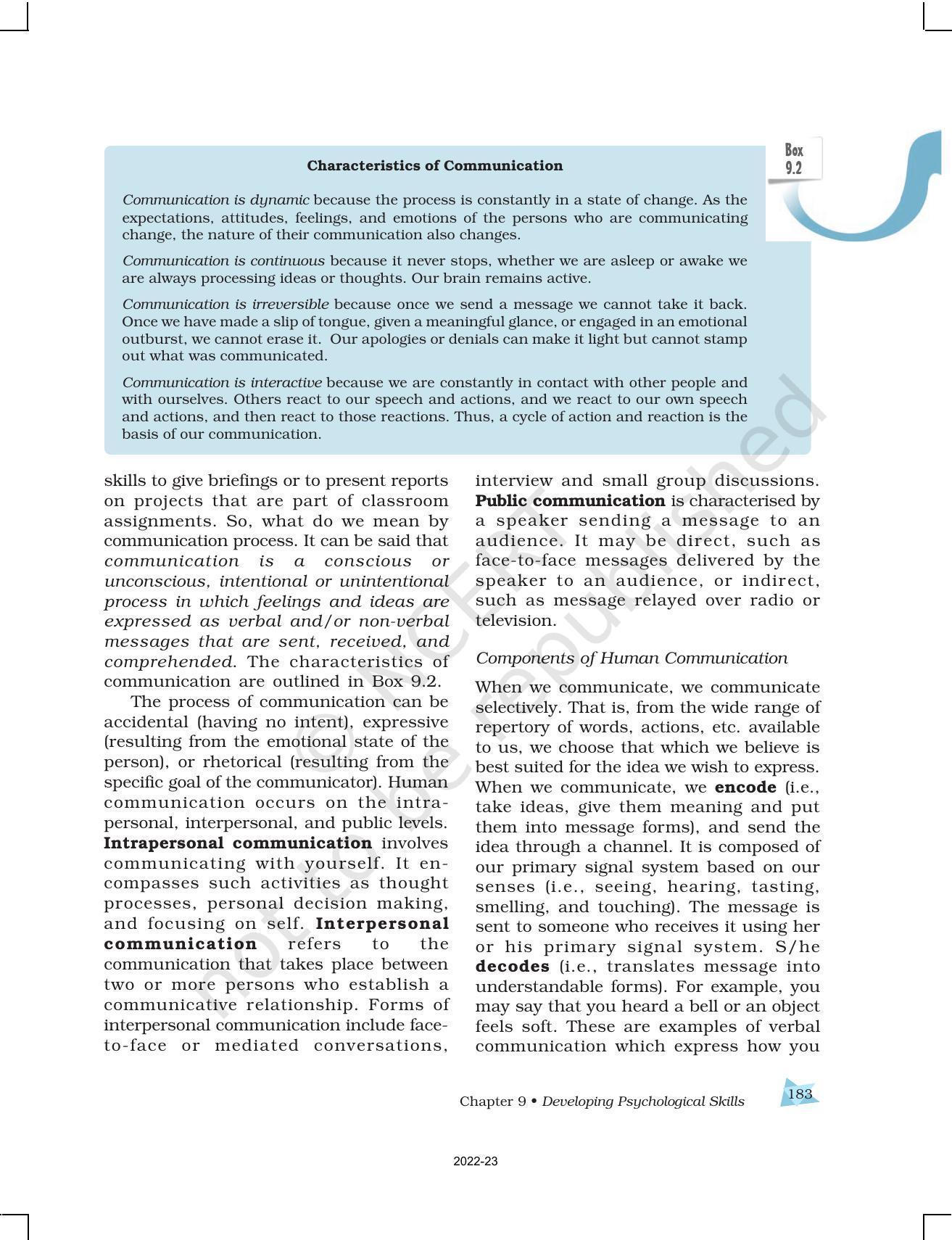 NCERT Book for Class 12 Psychology Chapter 9 Developing Psychological Skills - Page 7