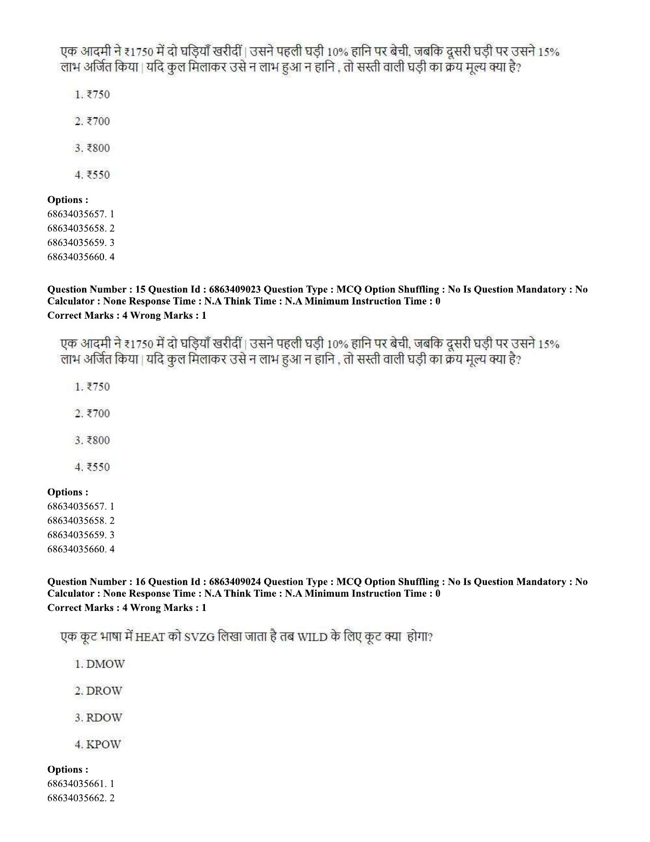 CUET PG 2023: SCQP05 – Biochemistry (Hindi)-shift 3 (07-06-2023) Question Paper - Page 15