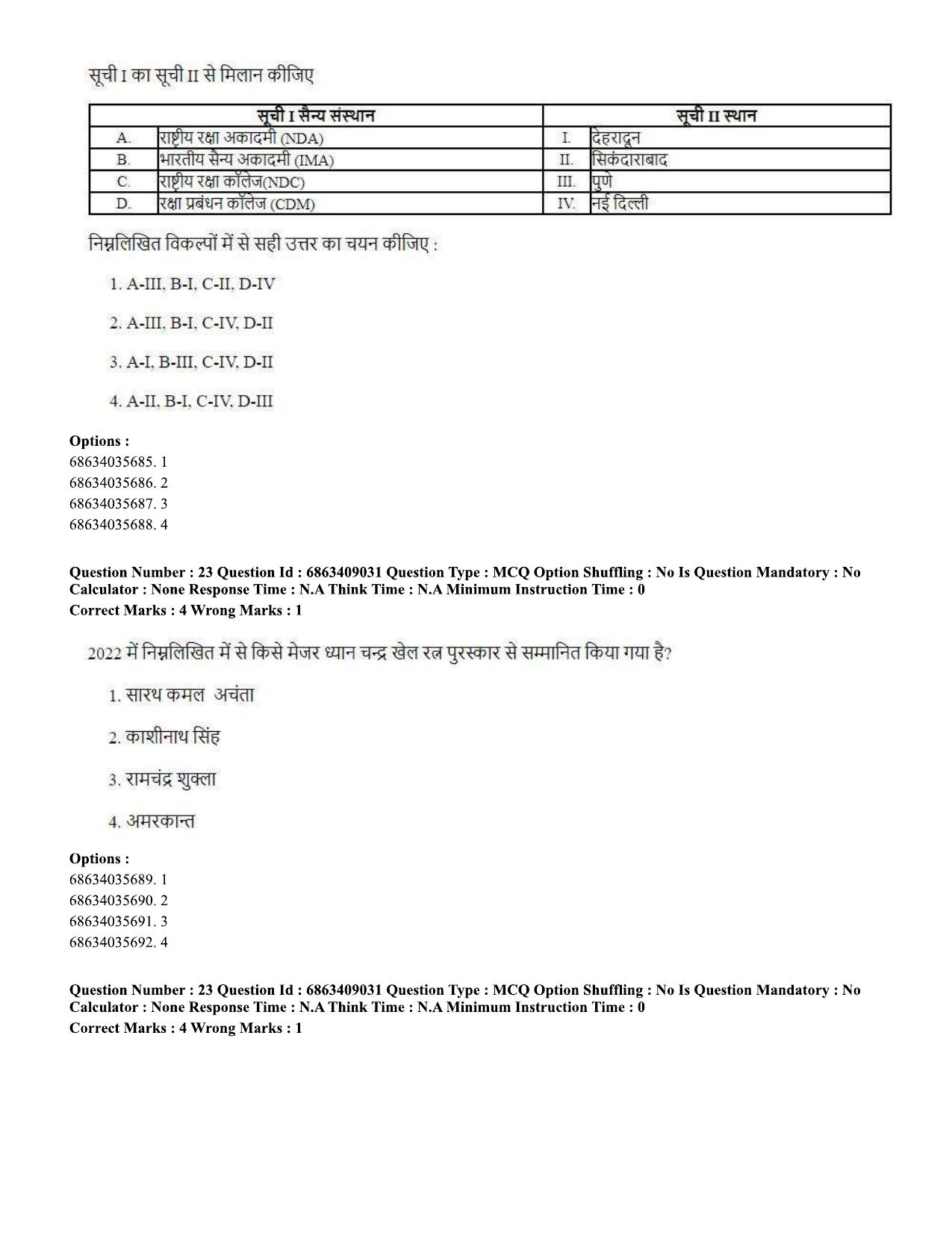 CUET PG 2023: SCQP05 – Biochemistry (Hindi)-shift 3 (07-06-2023) Question Paper - Page 22