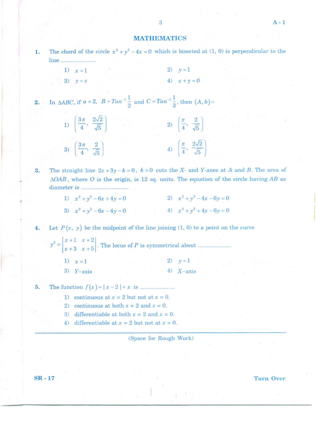 KCET Mathematics 2010 Question Papers - Page 2