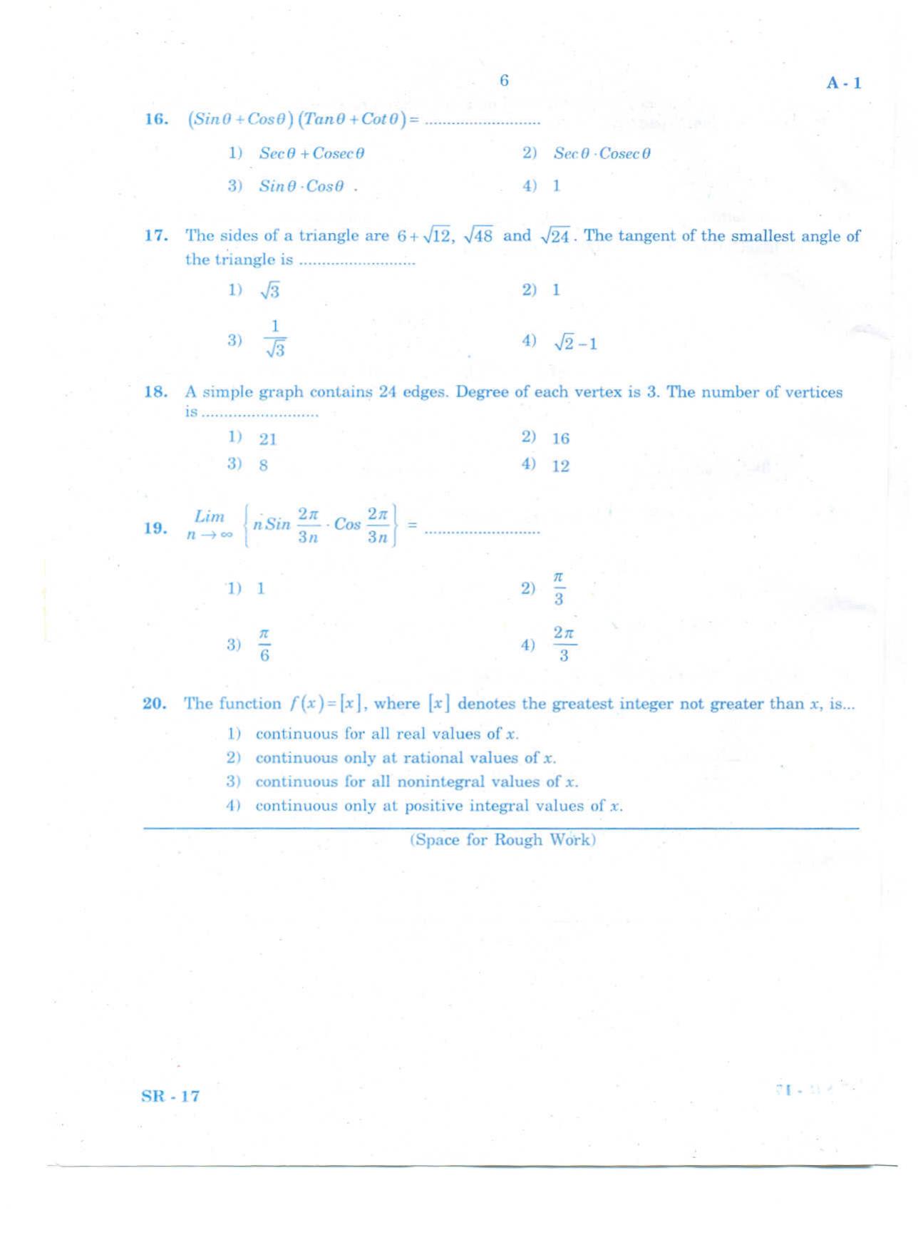 KCET Mathematics 2010 Question Papers - Page 5