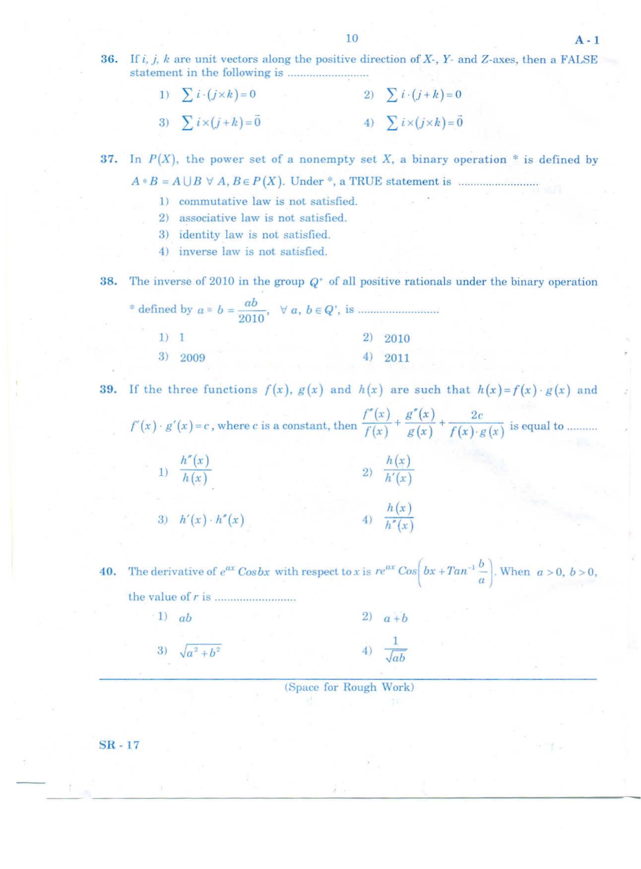 KCET Mathematics 2010 Question Papers - Page 9