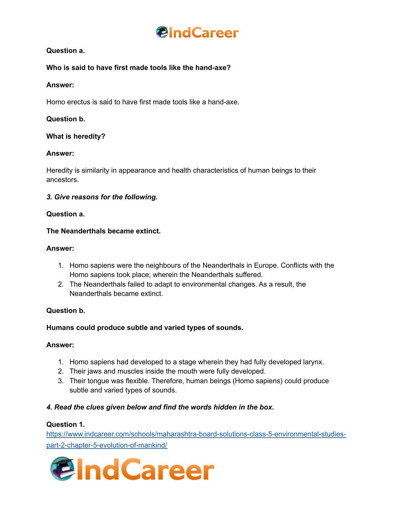 Maharashtra Board Solutions Class 5-Environmental Studies (Part 2): Chapter 5- Evolution of Mankind - Page 3