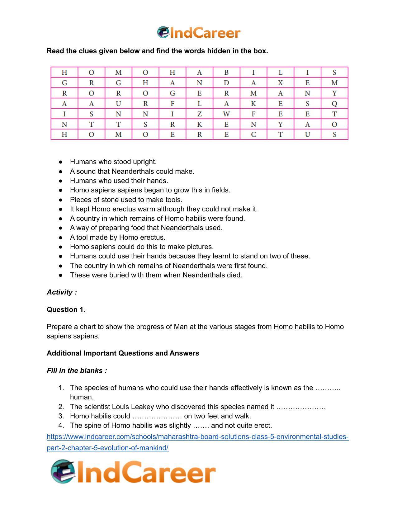Maharashtra Board Solutions Class 5-Environmental Studies (Part 2): Chapter 5- Evolution of Mankind - Page 4