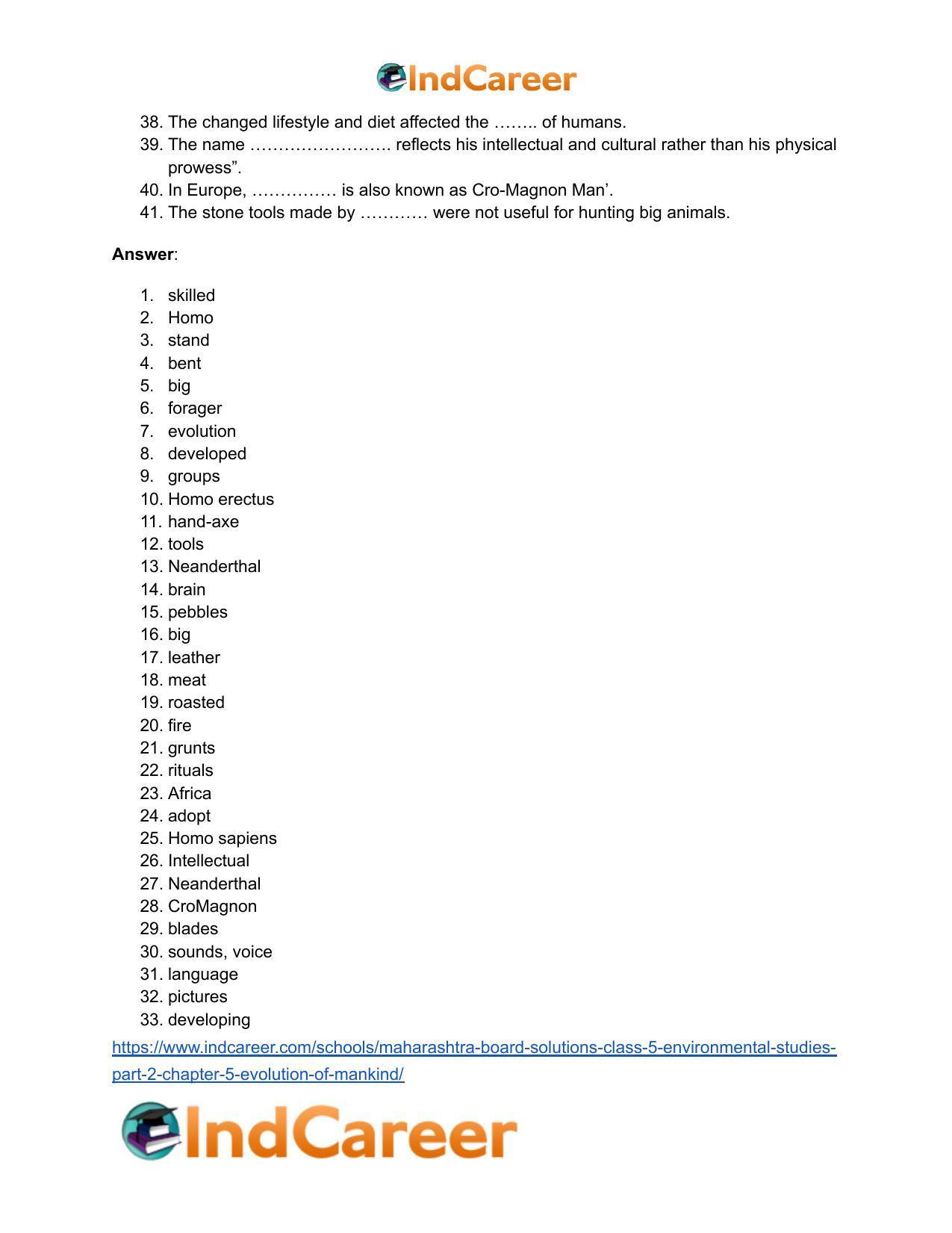 Maharashtra Board Solutions Class 5-Environmental Studies (Part 2): Chapter 5- Evolution of Mankind - Page 6