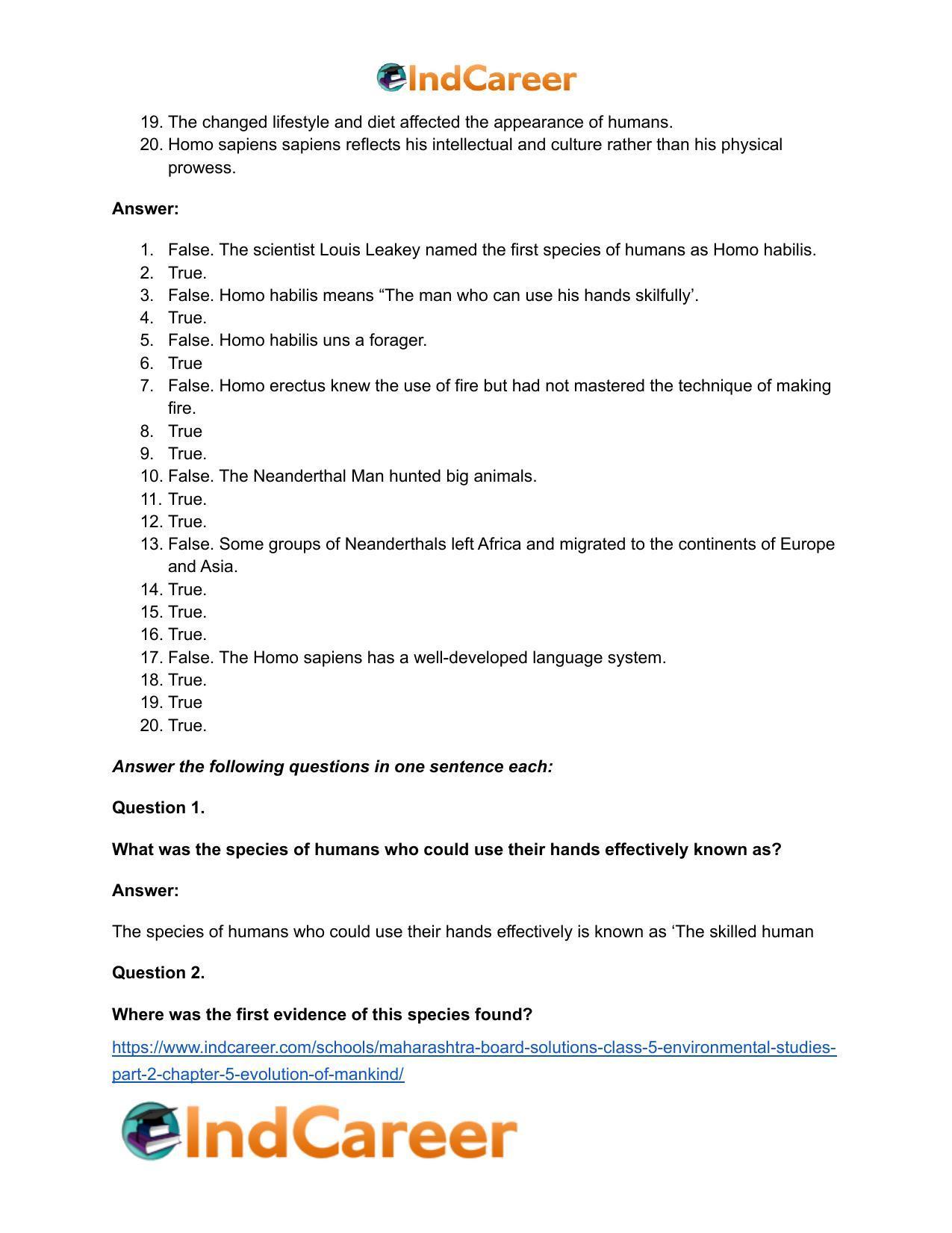 Maharashtra Board Solutions Class 5-Environmental Studies (Part 2): Chapter 5- Evolution of Mankind - Page 9
