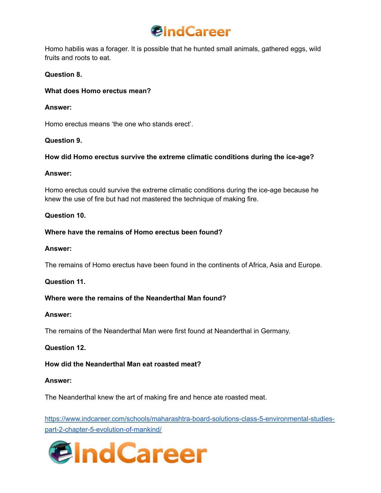 Maharashtra Board Solutions Class 5-Environmental Studies (Part 2): Chapter 5- Evolution of Mankind - Page 11