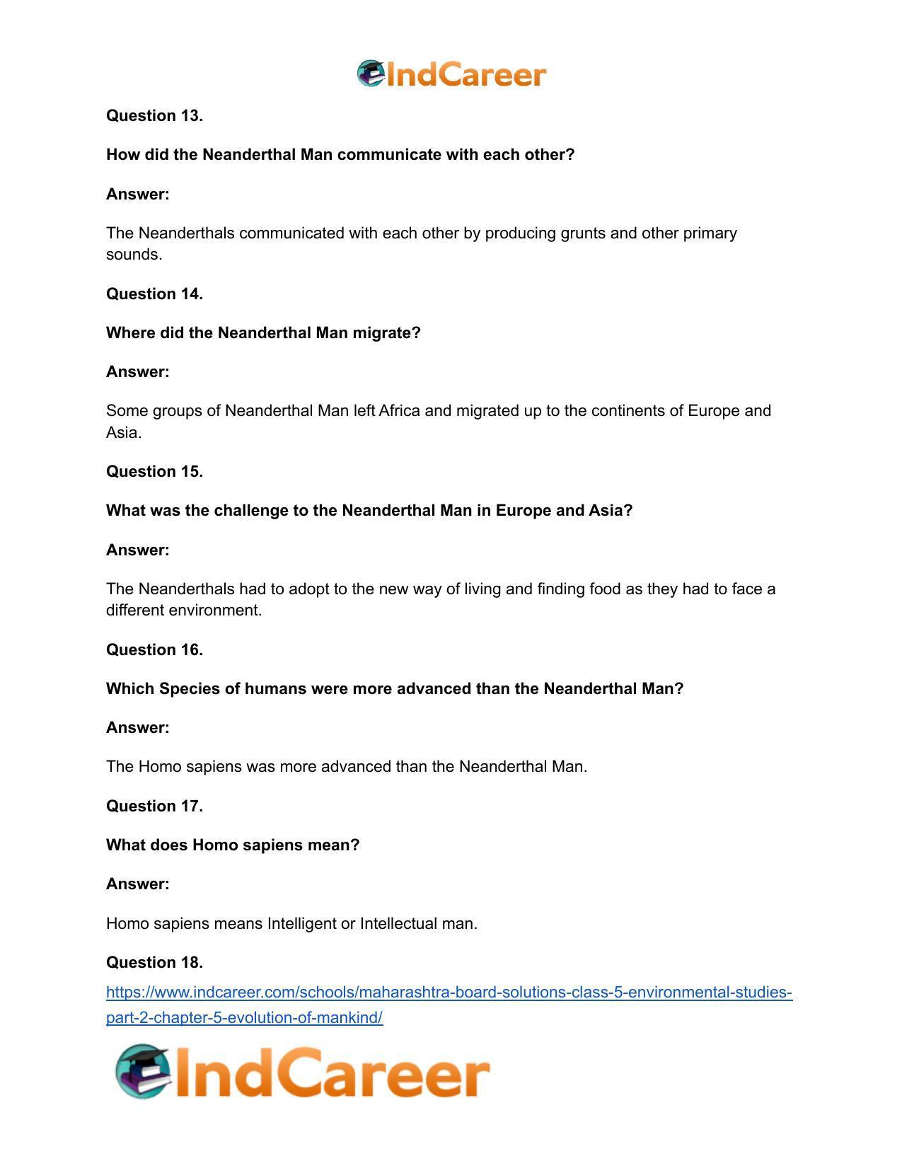 Maharashtra Board Solutions Class 5-Environmental Studies (Part 2): Chapter 5- Evolution of Mankind - Page 12