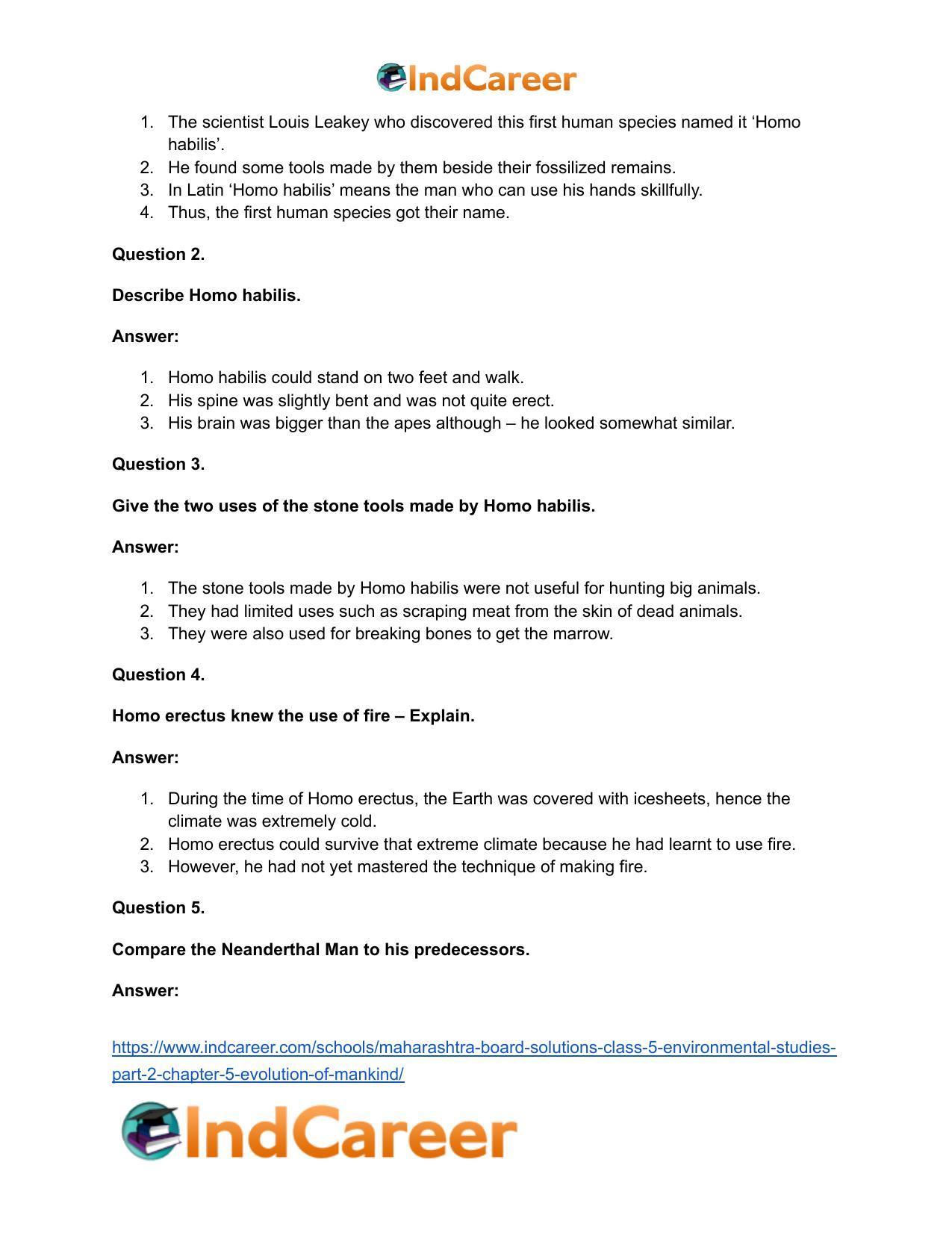 Maharashtra Board Solutions Class 5-Environmental Studies (Part 2): Chapter 5- Evolution of Mankind - Page 16