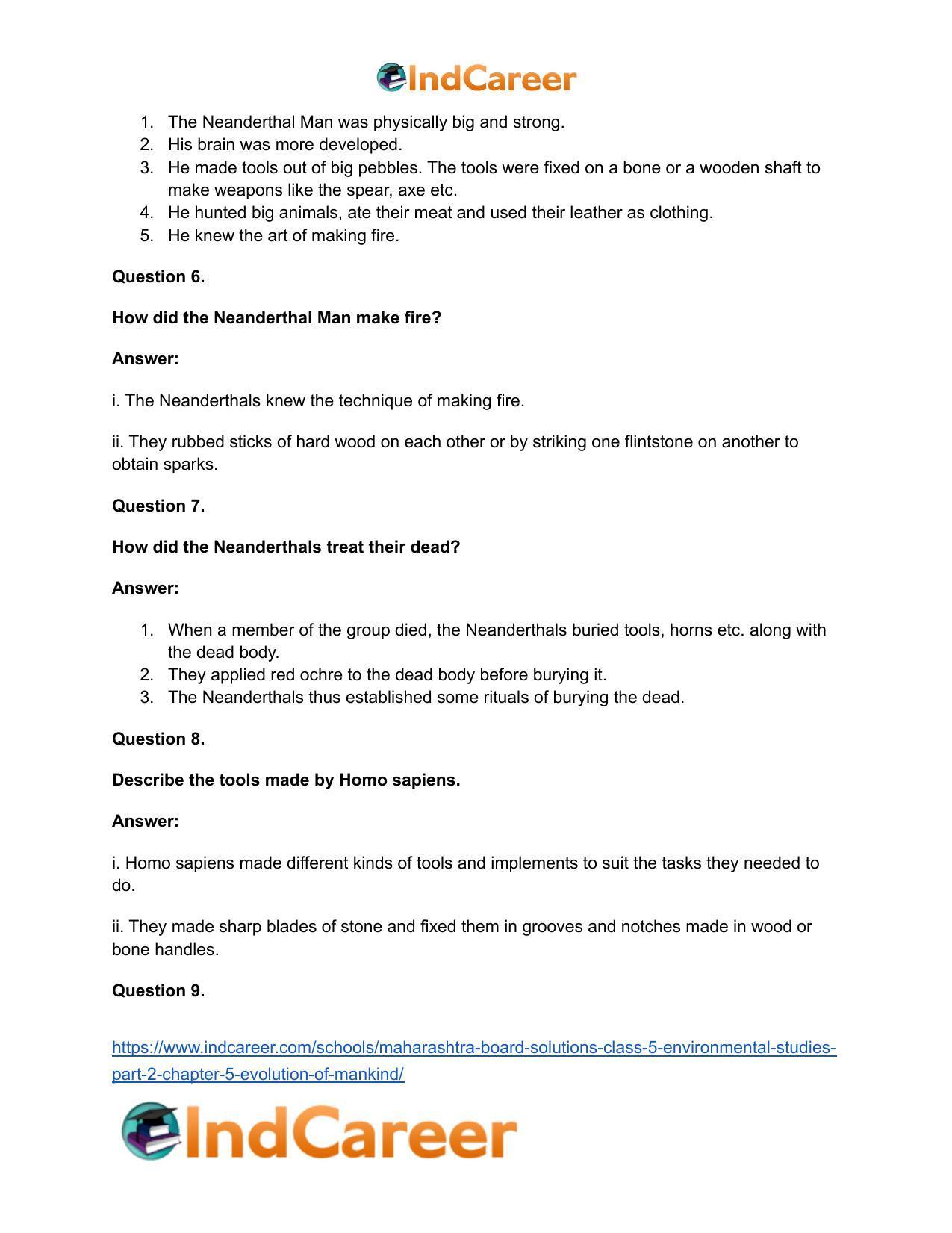 Maharashtra Board Solutions Class 5-Environmental Studies (Part 2): Chapter 5- Evolution of Mankind - Page 17