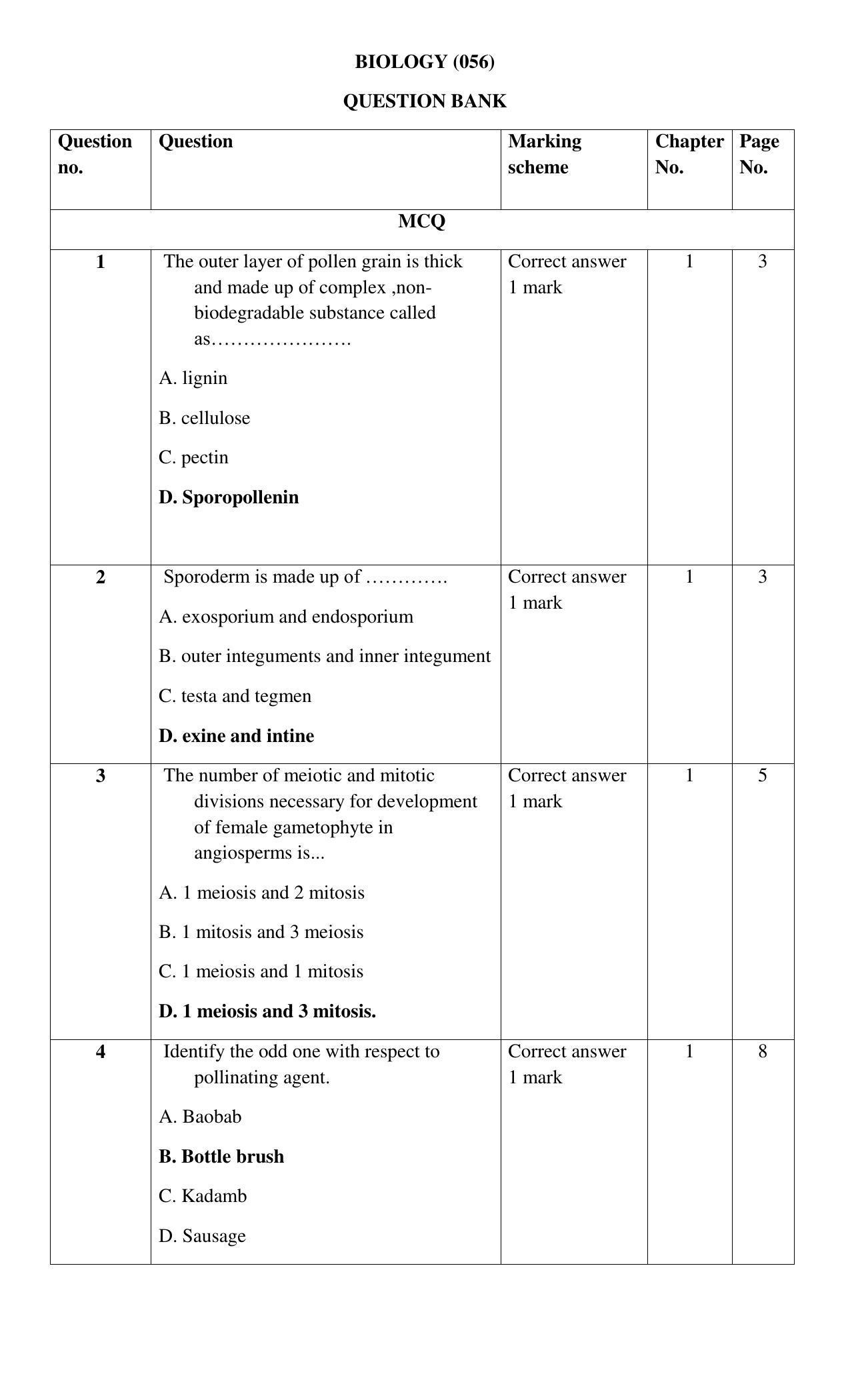 Maharashtra Board Class 12 Biology Sample Papers - Page 2