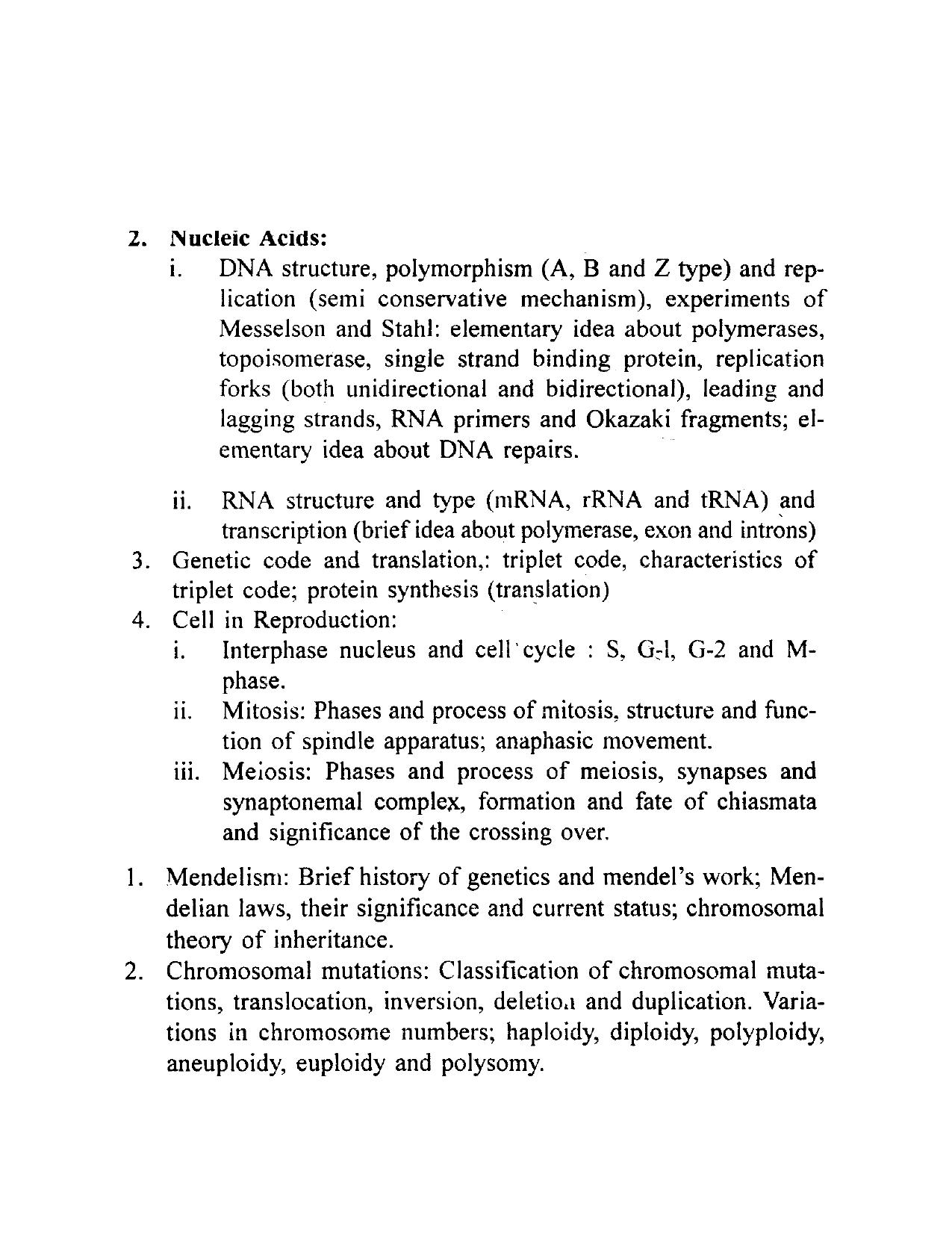 RUHS M.Sc Med Entrance Exam - Group B BSc Biology Syllabus - Page 10